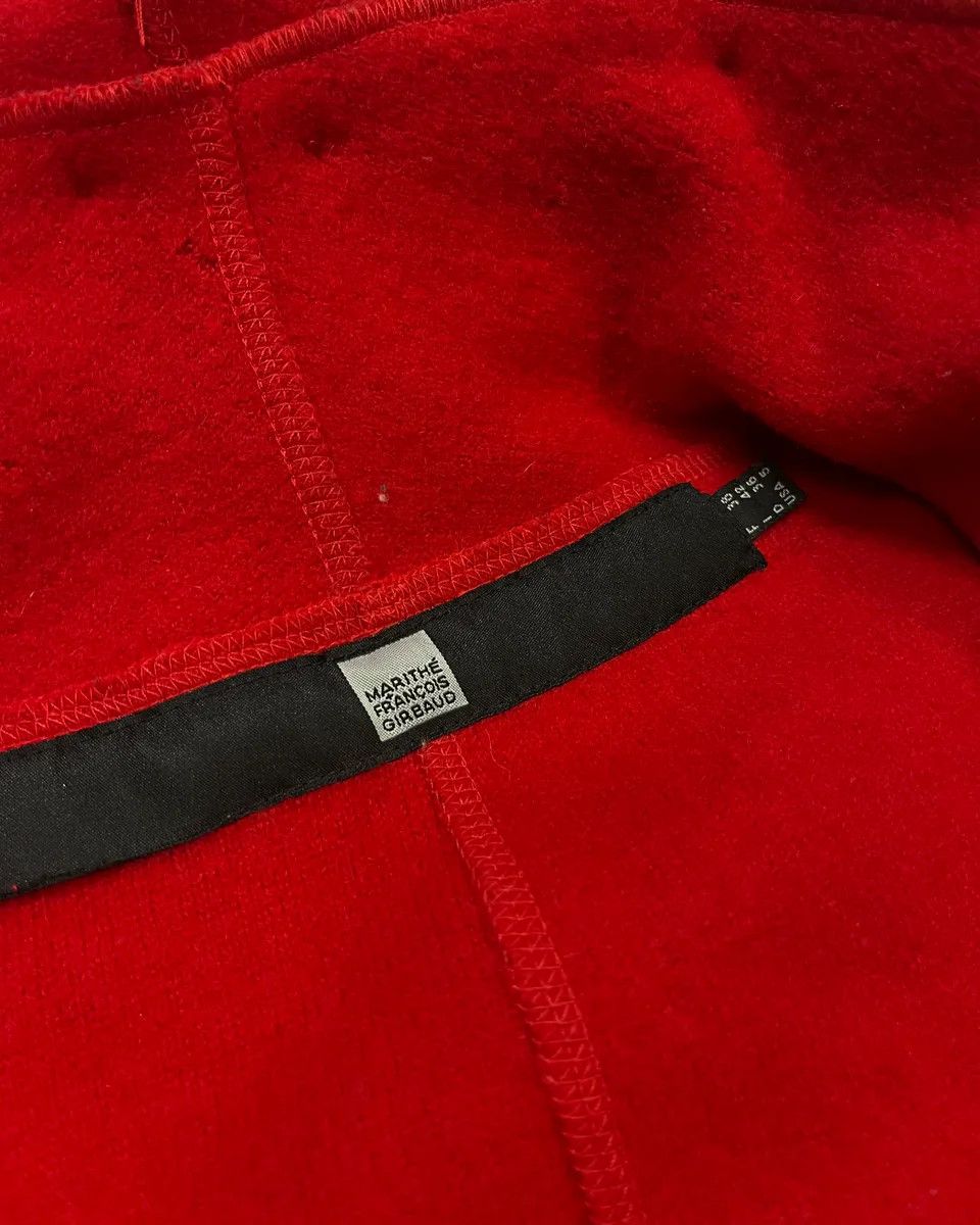 Marithe + Francois Girbaud 1990s Marithé + François Girbaud Red Wool Scalloped Collar Jacket Size M / US 6-8 / IT 42-44 - 10 Thumbnail