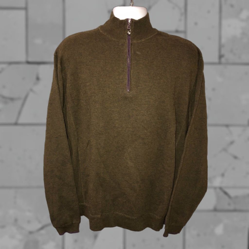 Nat Nast Nat Nast Mens 1/4 Zip Cotton/Nylon Sweater Size L Green Sweater Mens L 1/4 Zip Cotton Blend Size US L / EU 52-54 / 3 - 1 Thumbnail