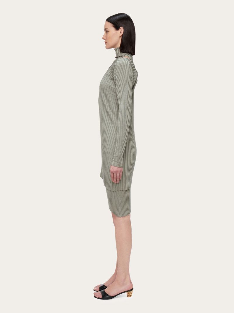 Salvatore Ferragamo o1y0326 Mini Dress in Gray Size M / US 6-8 / IT 42-44 - 3 Thumbnail