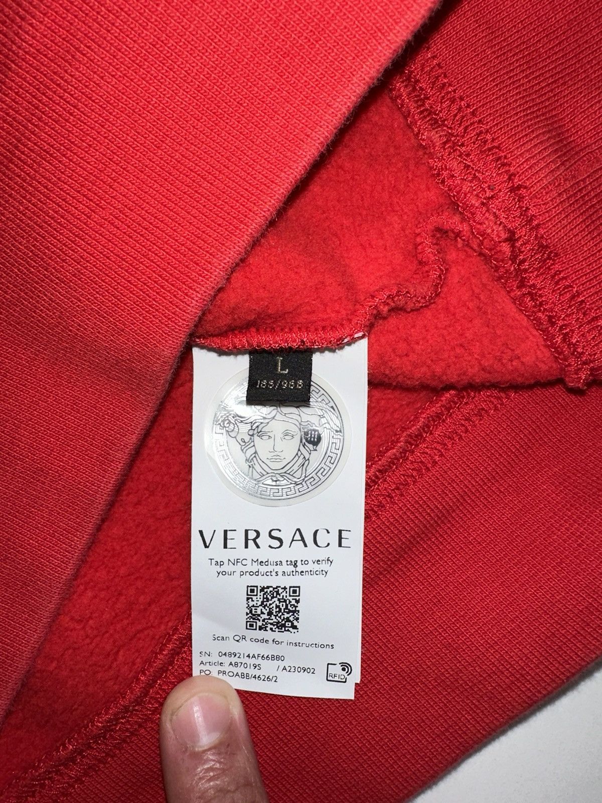Versace Versace Sweatshirt (Red) Size US L / EU 52-54 / 3 - 4 Thumbnail