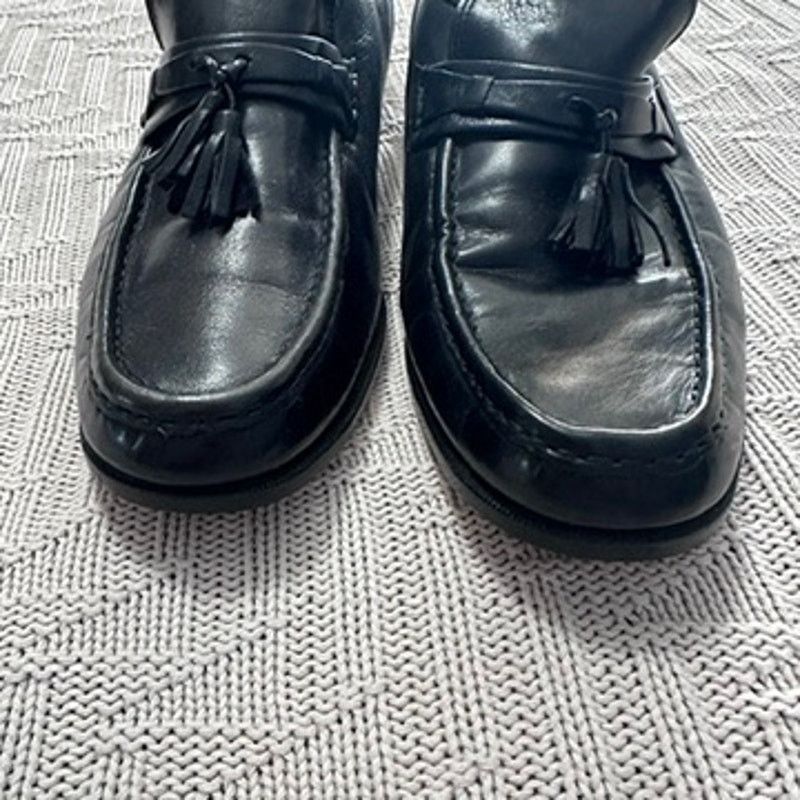 Vintage Vintage Sergio Aloy black Italian leather tassel loafers Size US 10.5 / EU 43-44 - 2 Thumbnail