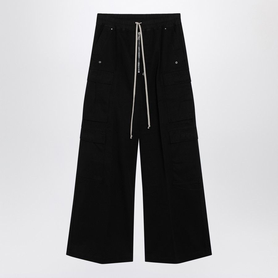 Rick Owens Drkshdw o1d2blof0226 Double Cargo Trousers in Black Size US 32 / EU 48 - 1 Thumbnail