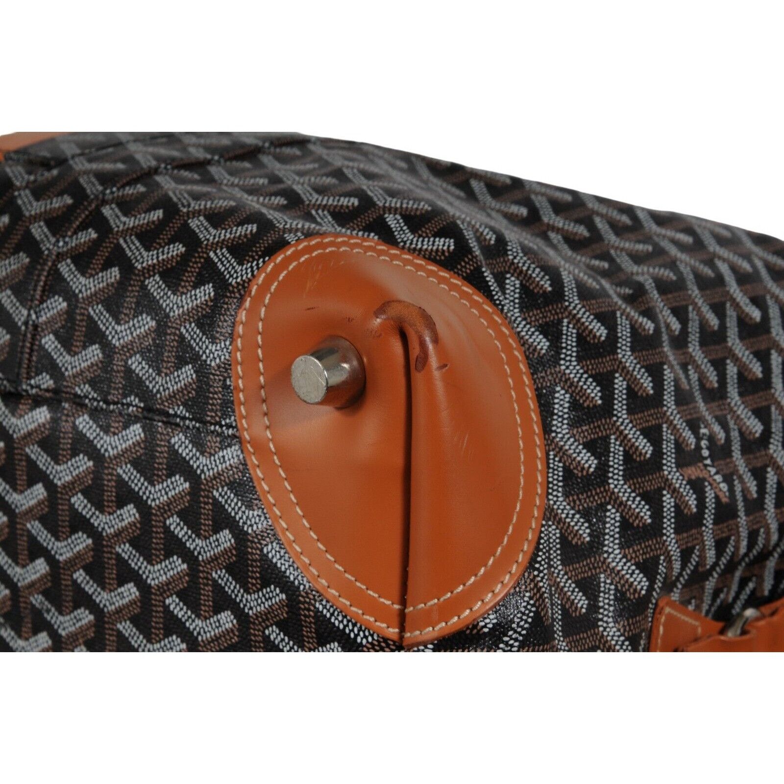 Goyard Boeing 45 Black Brown Leather Duffle Travel Carry On Size ONE SIZE - 15 Thumbnail