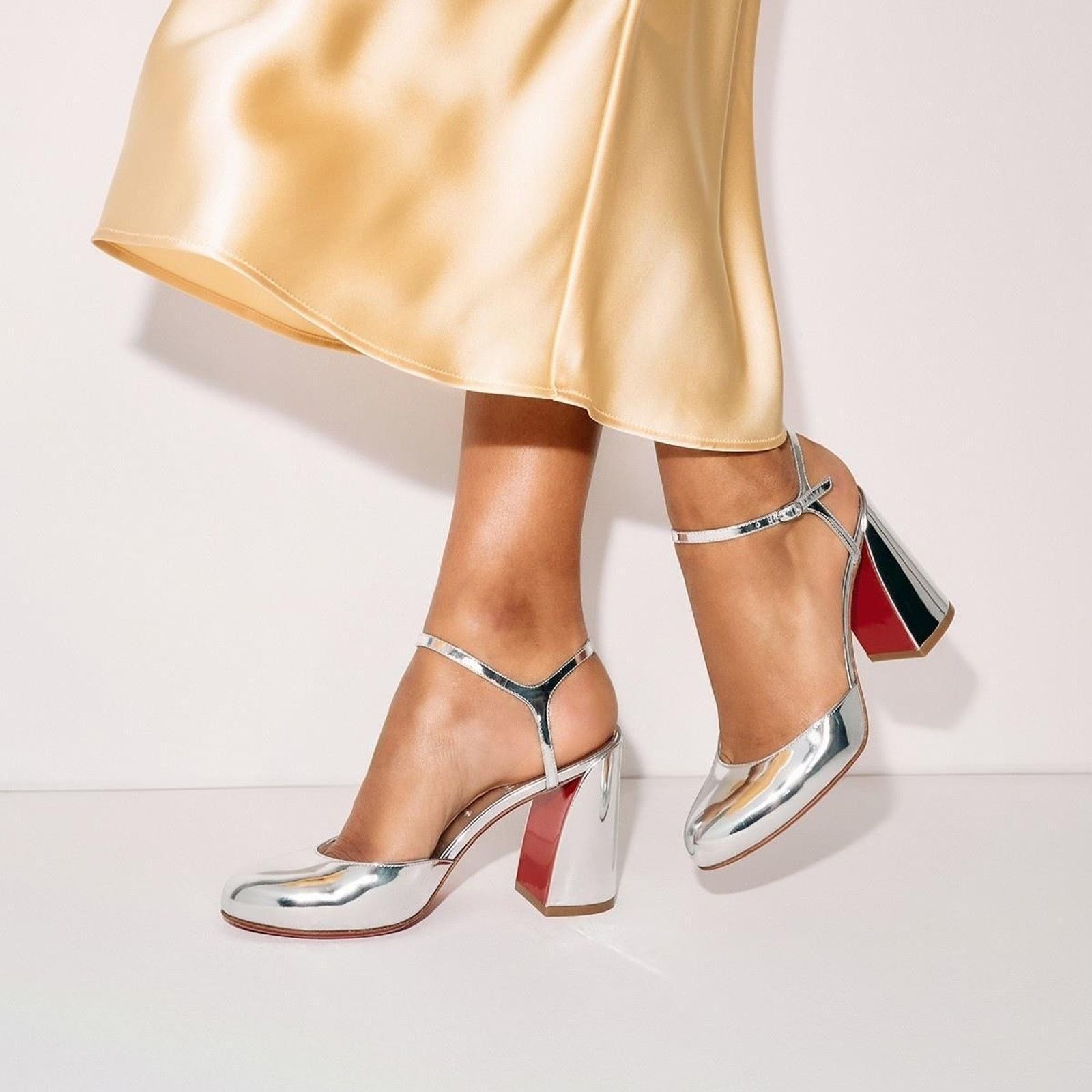 Christian Louboutin Christian Louboutin Jane Pump 85 Silver Leather Sandal 40 Size US 10 / IT 40 - 3 Thumbnail