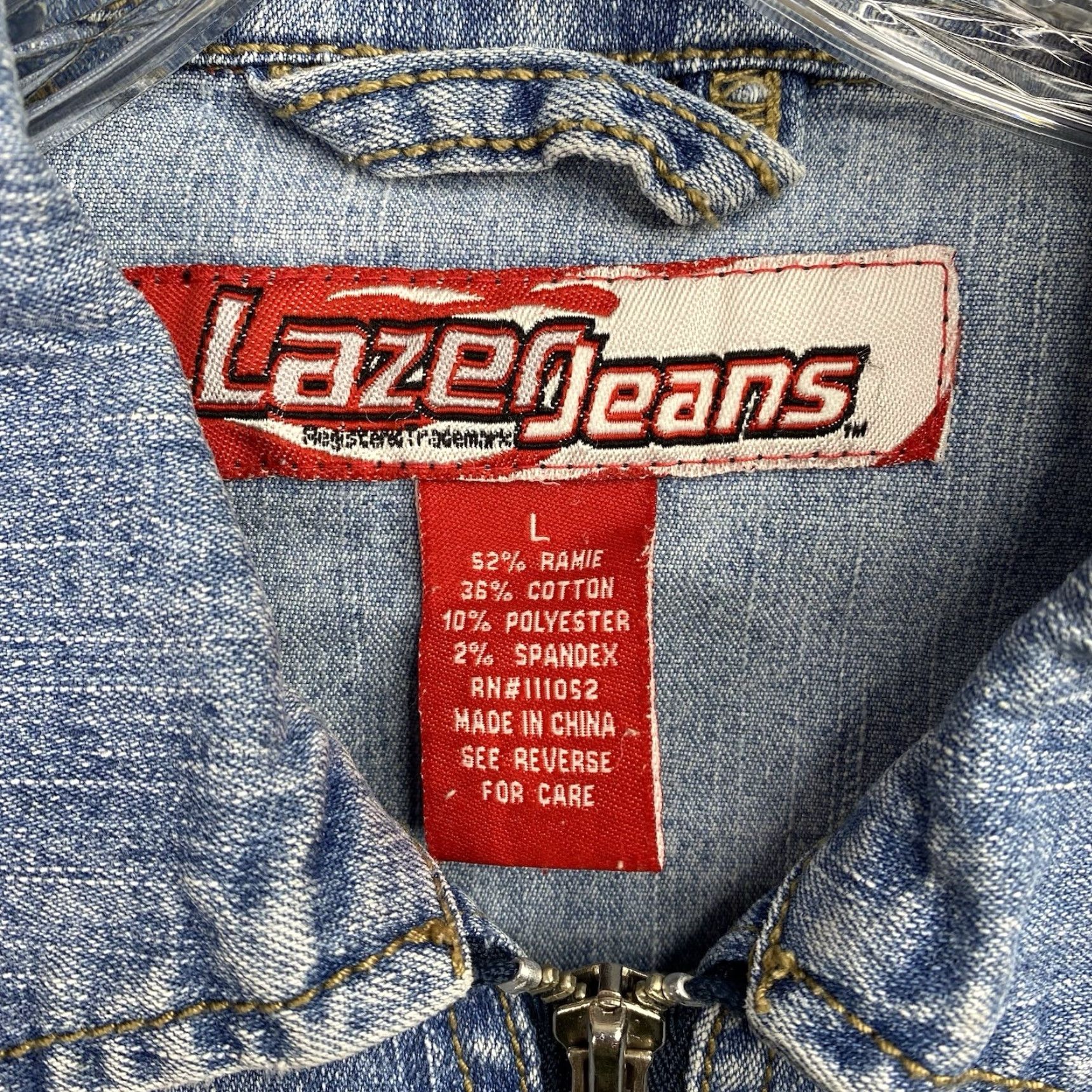 Vintage VINTAGE Nike? LAZER JEANS Jacket Womens L Blue Denim Moto Zippers Crop 90s Y2K Size 32" / US 10 / IT 46 - 4 Thumbnail