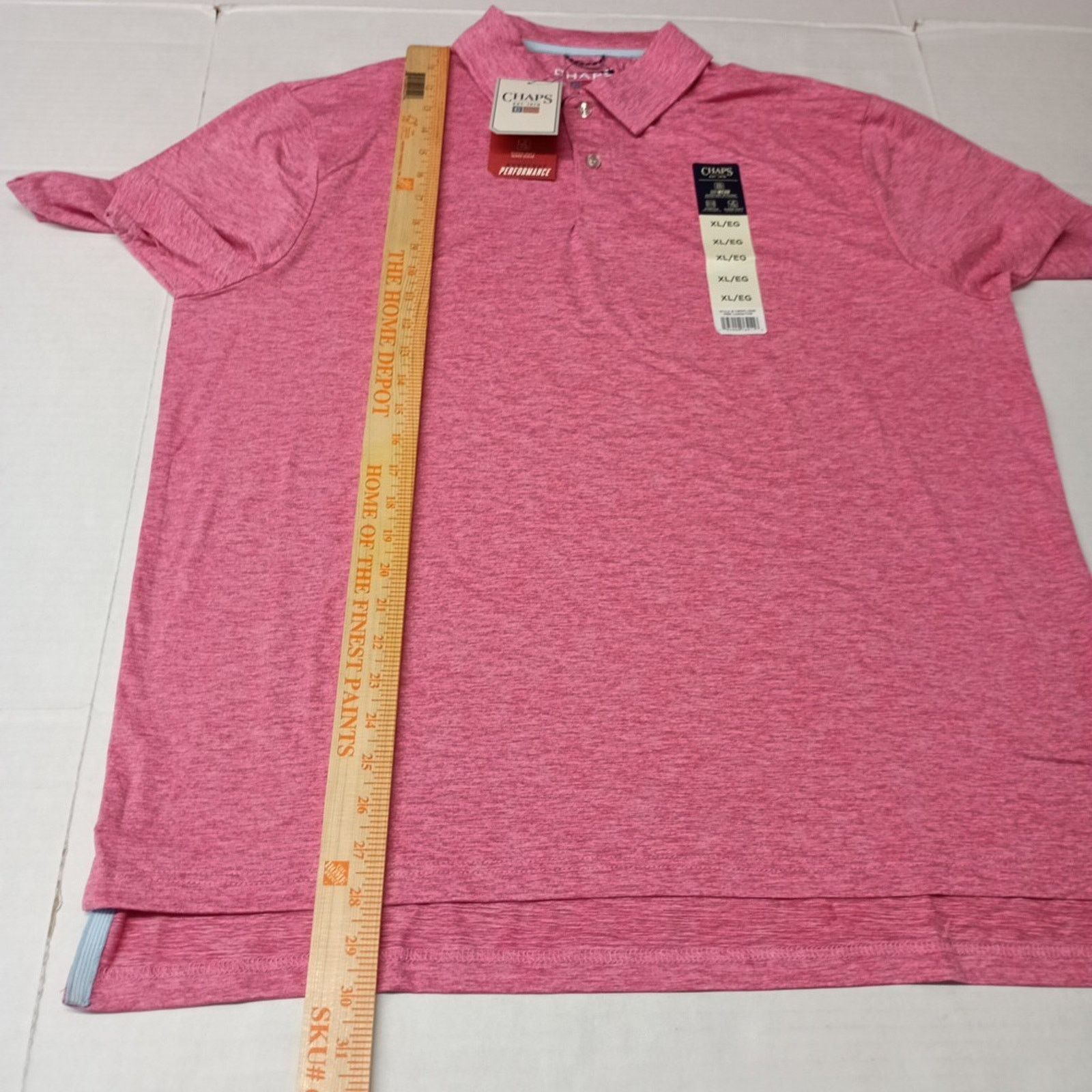 Chaps Chaps Performance Polo Shirt Men's XL Pink Moisture Wicking Size US XL / EU 56 / 4 - 6 Thumbnail