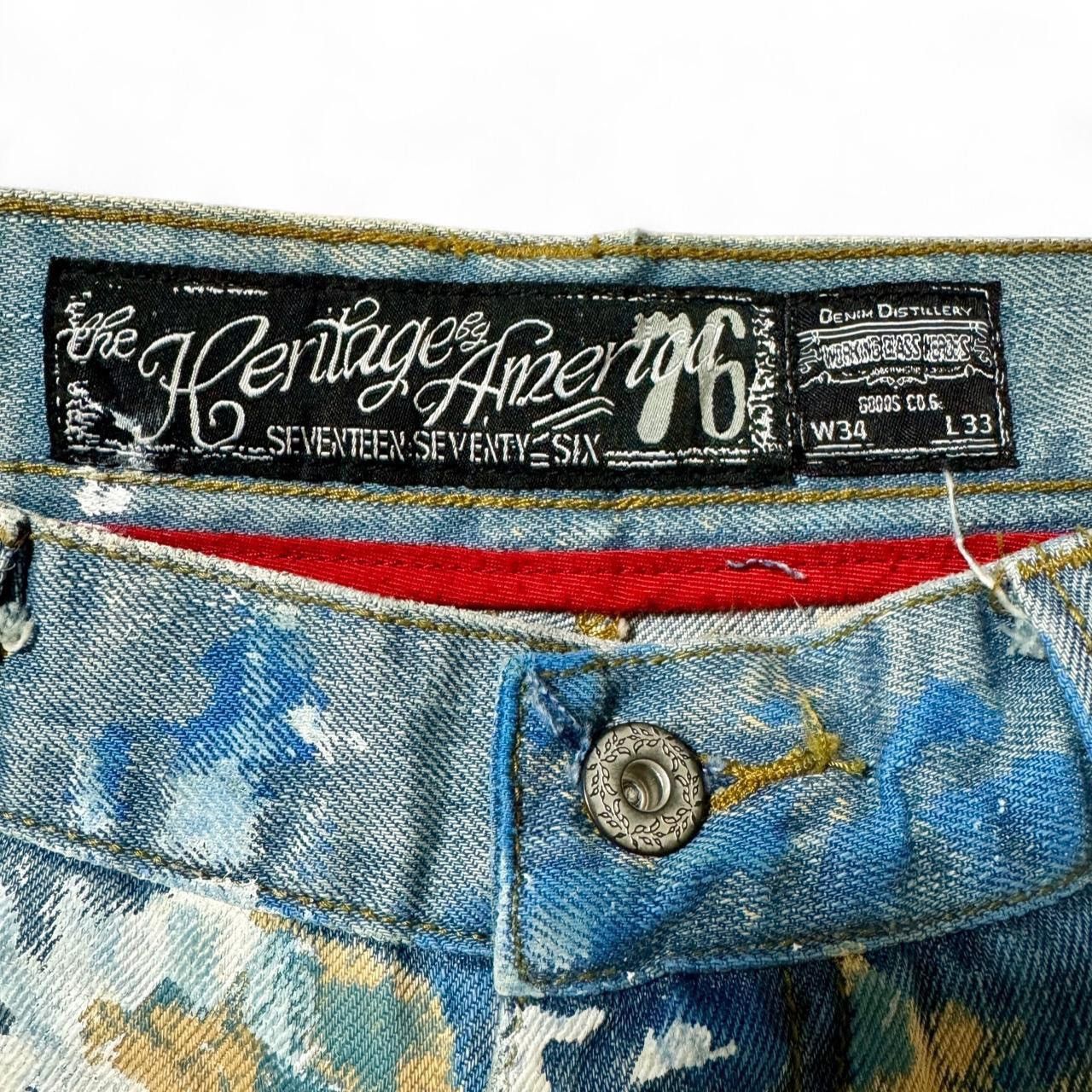 Other The Heritage America Hand painted blue jeans with Size US 34 / EU 50 - 5 Thumbnail