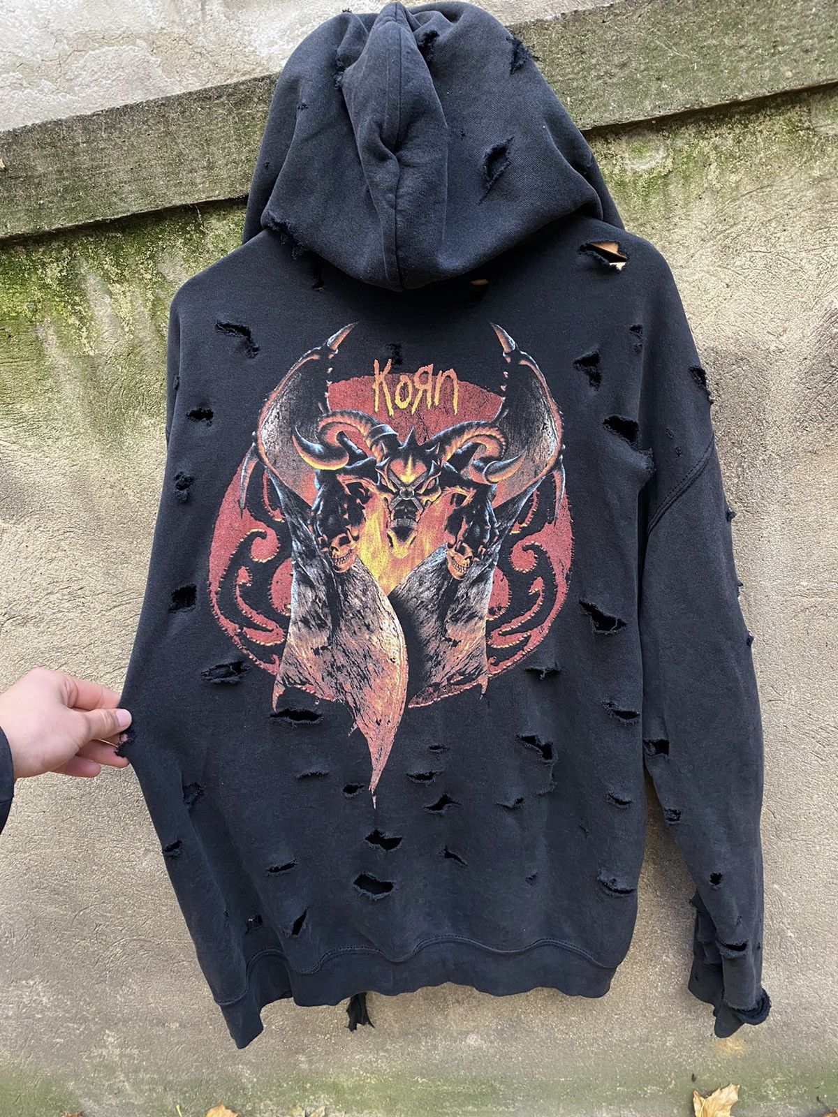 Band Tees × Vintage Vintage 2003 Korn Distressed Hoodie Size US XL / EU 56 / 4 - 12 Thumbnail
