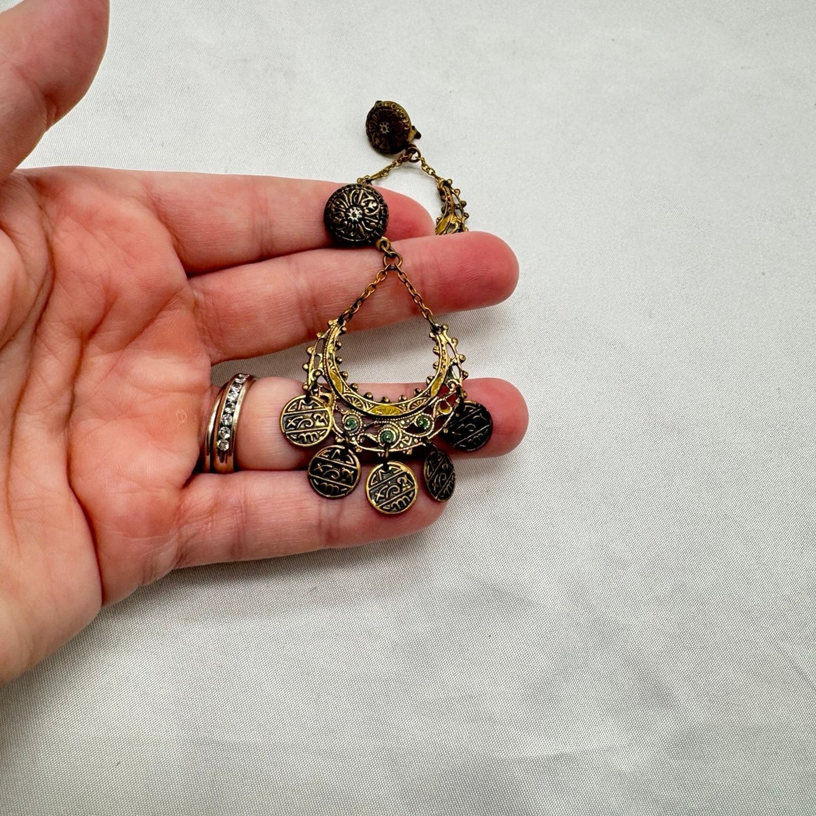 NBDN Nobrandedon VTG Demascene dangle earrings Size ONE SIZE - 4 Thumbnail