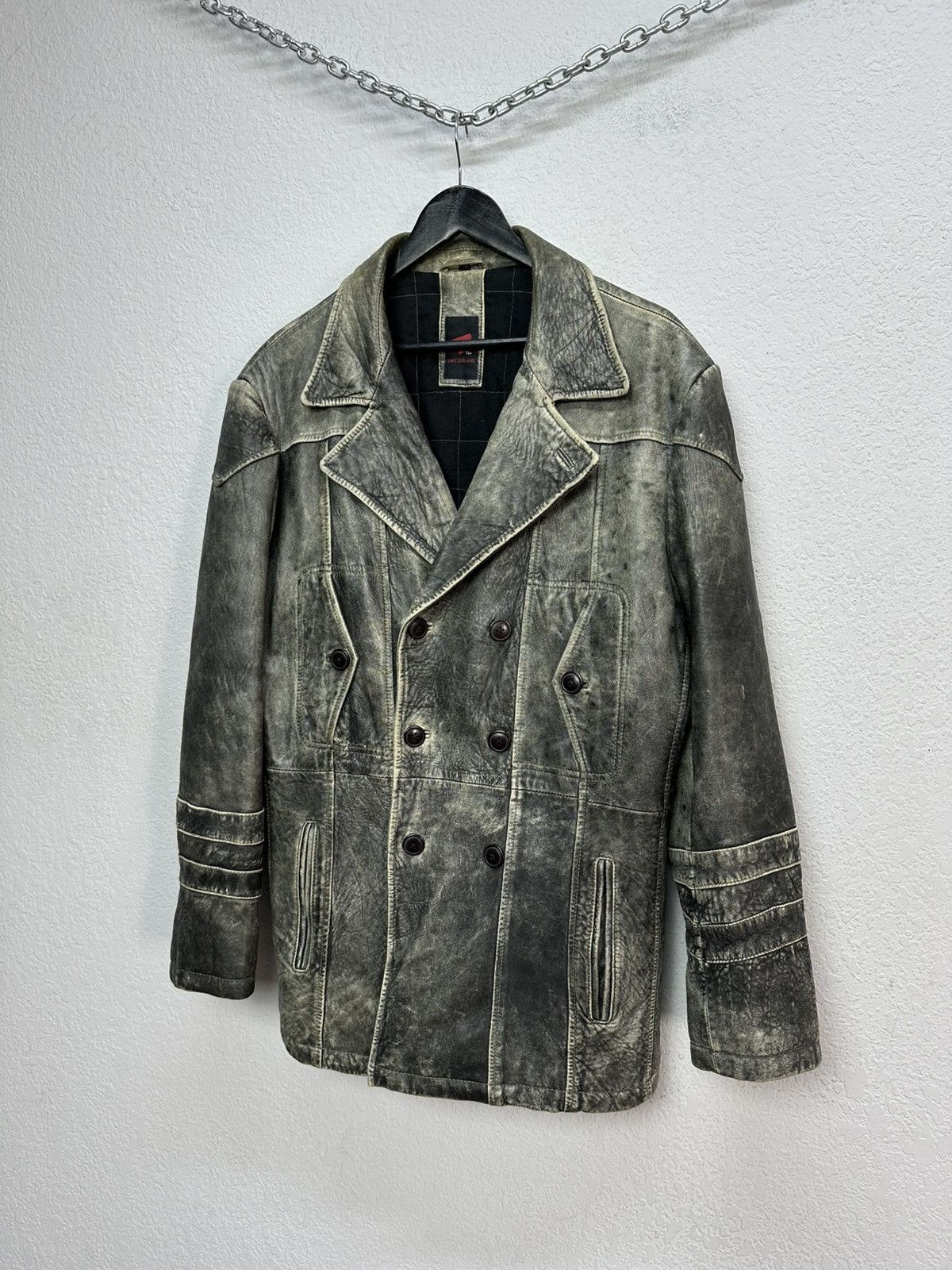 If Six Was Nine Vintage Y2K Leather Jacket Double Breasted Like YSL Archival Size US M / EU 48-50 / 2 - 7 Thumbnail