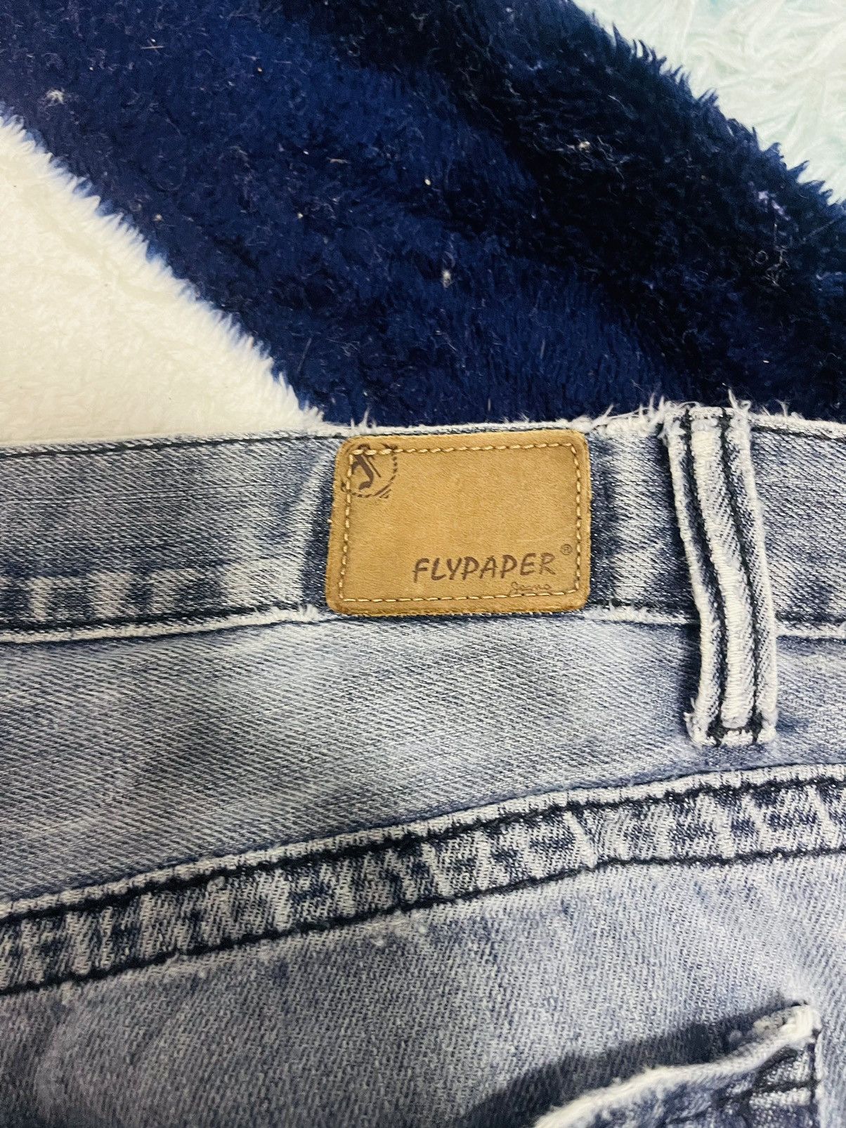 Japanese Brand Flypaper Straight Cut Distressed Jeans (16) Size US 34 / EU 50 - 3 Thumbnail
