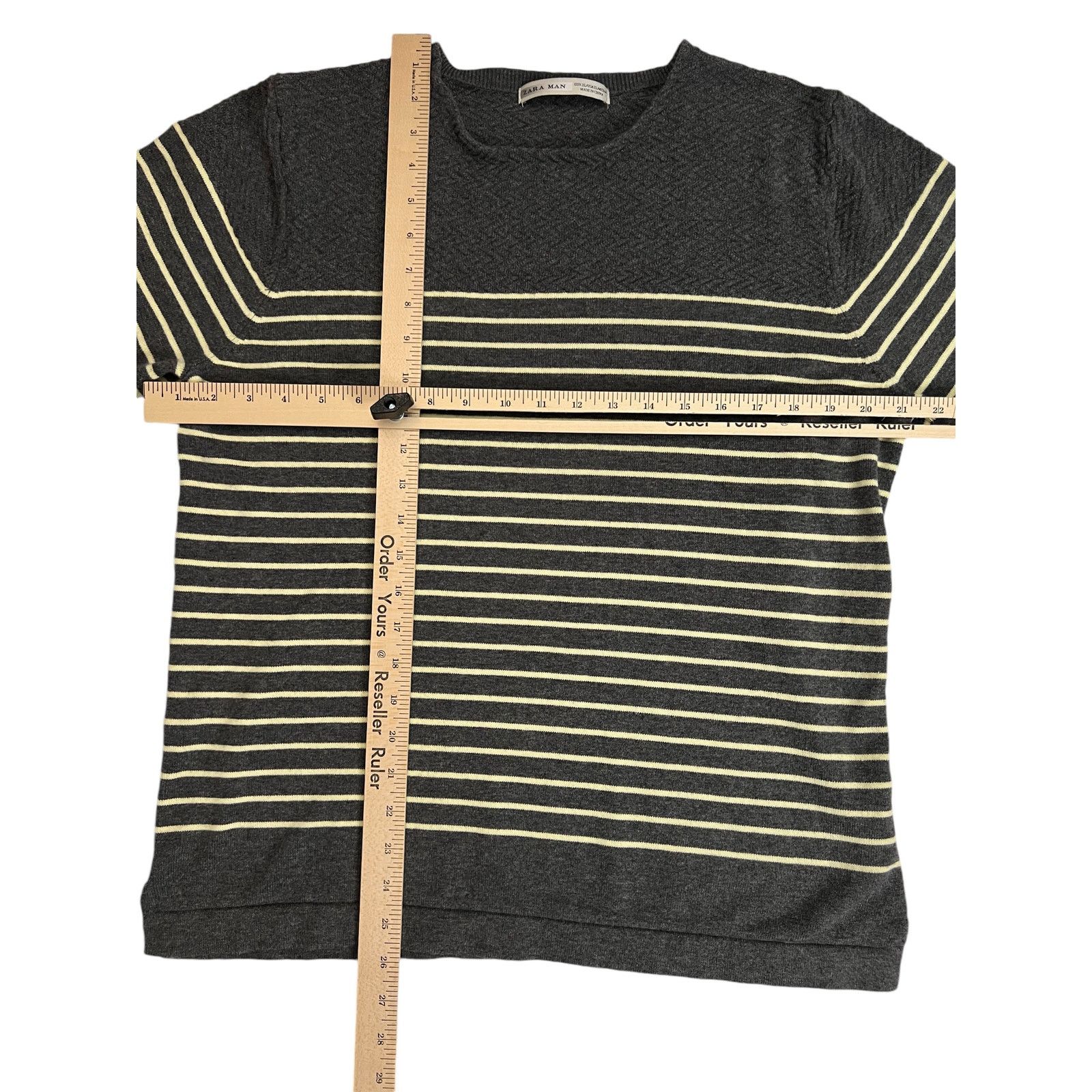 Zara Zara Man Sweater XL Striped Gray Long-Sleeve Knit Pullover Size US XL / EU 56 / 4 - 9 Thumbnail