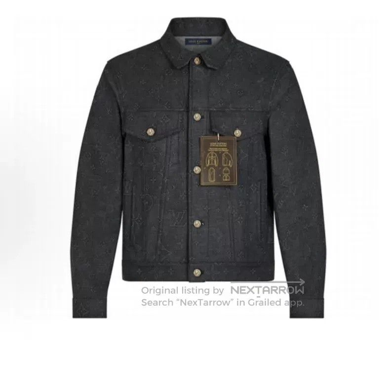 Louis Vuitton Louis Vuitton Gray dark print printed denim jacket Size US L / EU 52-54 / 3 - 1 Thumbnail
