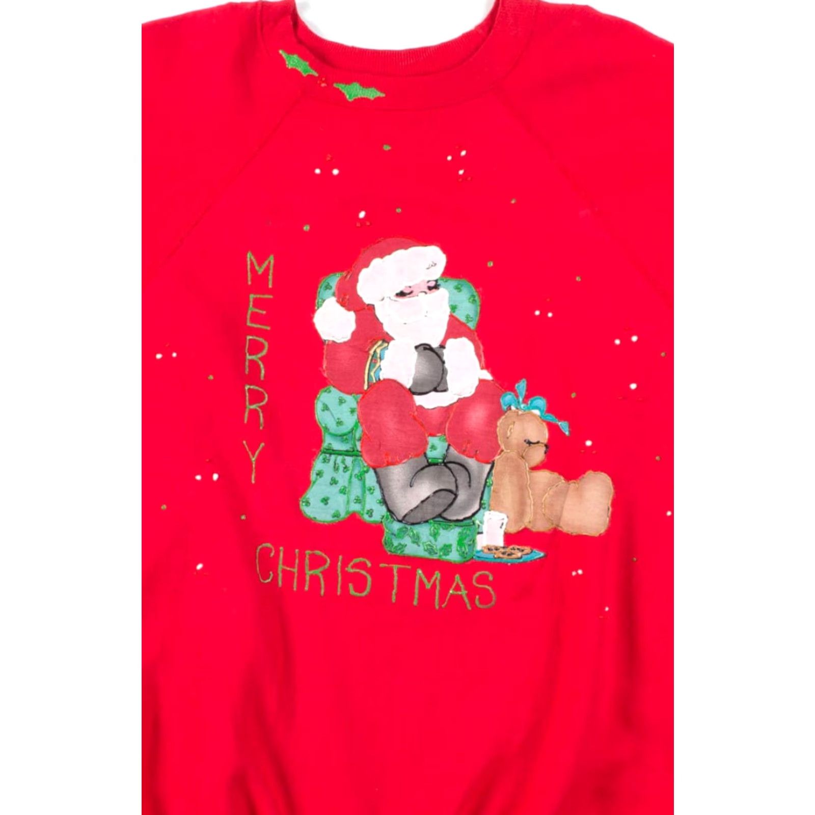 Vintage VINTAGE Hanes Her Way Red Christmas Sweatshirt XX-Large Christmas Santa Sweatshirt Mens Womens 48” Chest 30” Length XXL Size XXL / US 16-18 / IT 52-54 - 2 Thumbnail