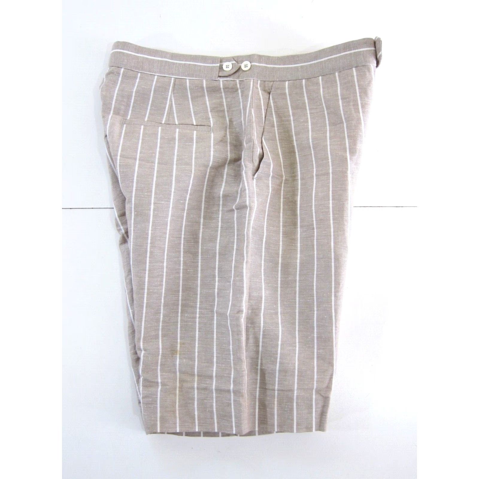 Vintage NWT Gibson Latimer Bermuda Linen Beige Stripe Flat Front Short 6 Women Bermuda Linen Beige Stripe NWT Gibson Latimer Women Short 6 Size 28" / US 6 / IT 42 - 5 Thumbnail