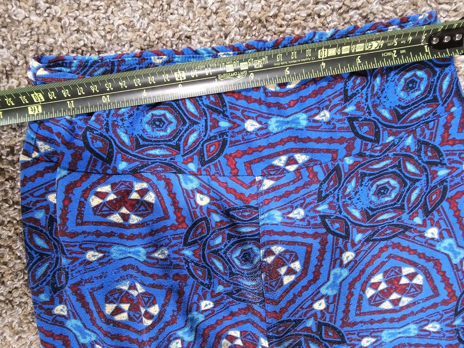 Designer Blue Lularoe Leggings SEE MEASUREMENTS Size 30" / US 8 / IT 44 - 3 Thumbnail