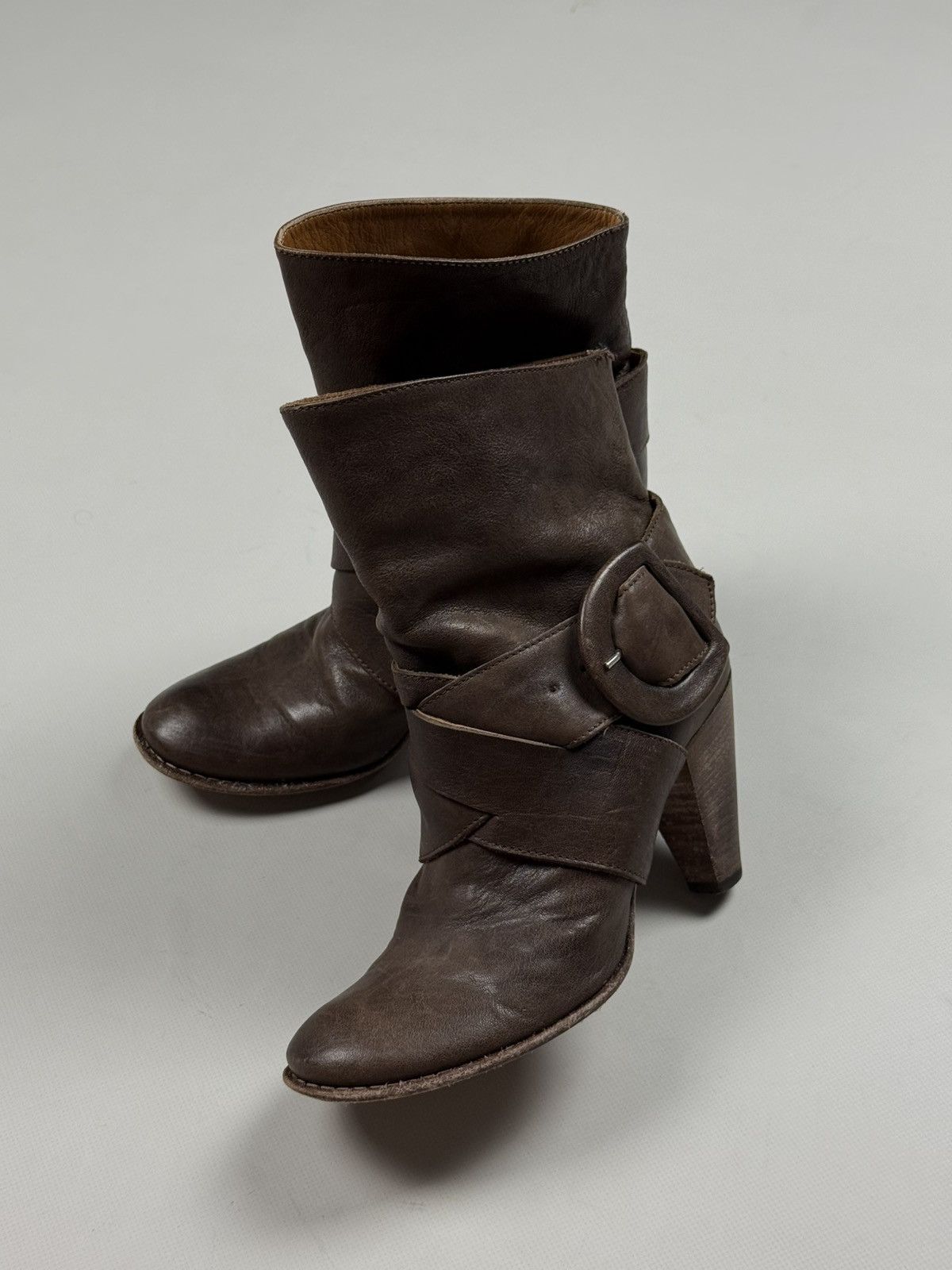 MoMA MOMA Ladies Leather Heeled Avant-Garde Boots Shoes Size 36 Size US 6 / IT 36 - 12 Thumbnail