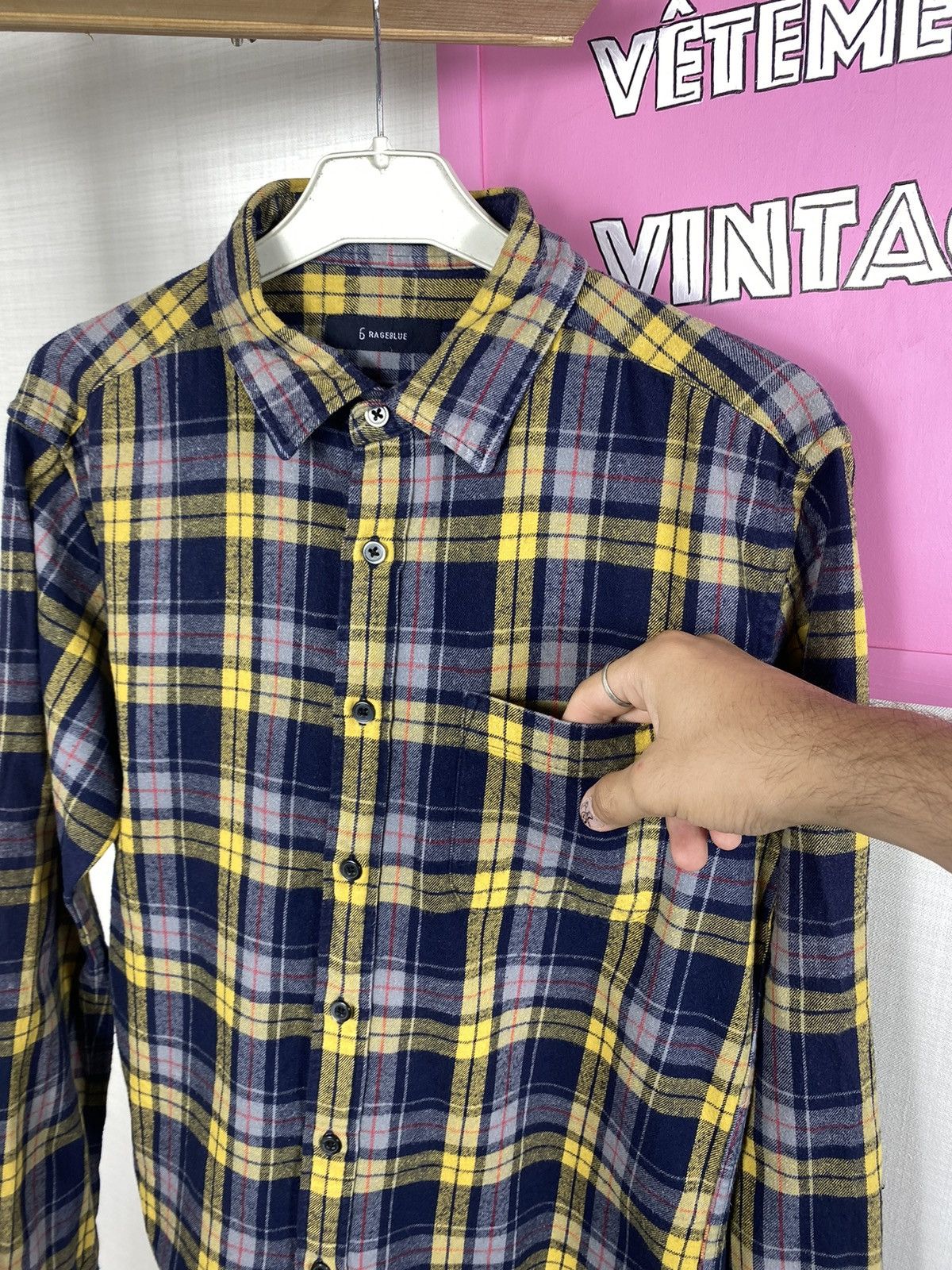 RAGEBLUE × Vintage Rageblue Japanese Check Flannel Shirt Size US M / EU 48-50 / 2 - 7 Thumbnail