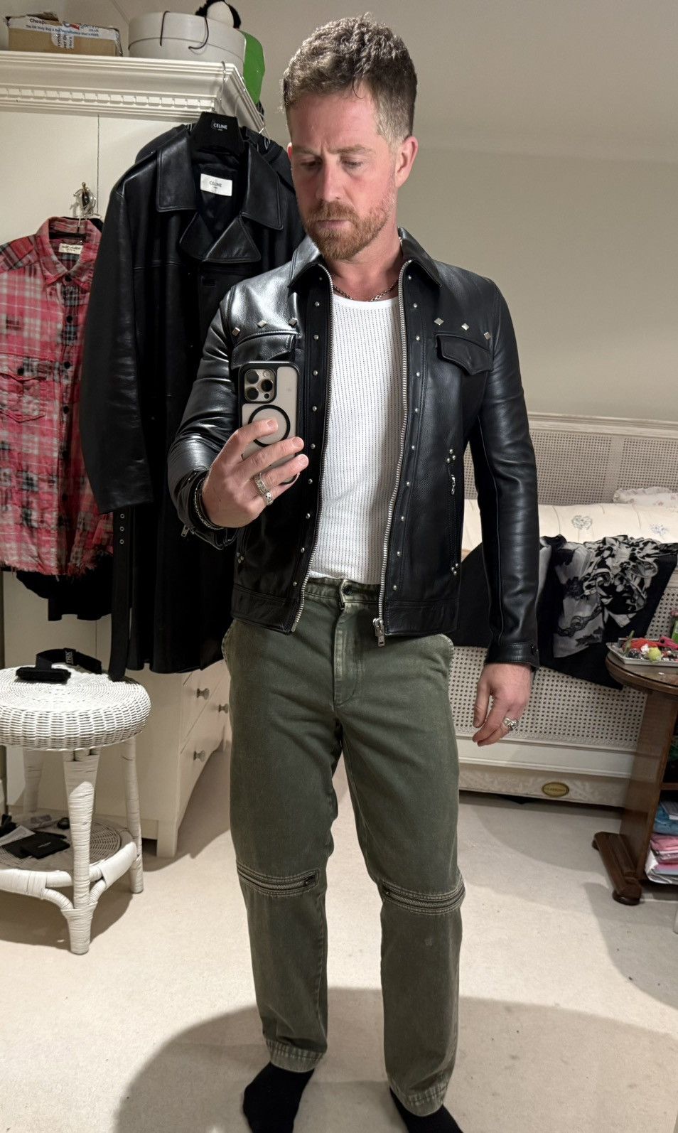 Undercover Grail Undercover leather studded trucker jacket 3 S M biker Size US M / EU 48-50 / 2 - 2 Thumbnail