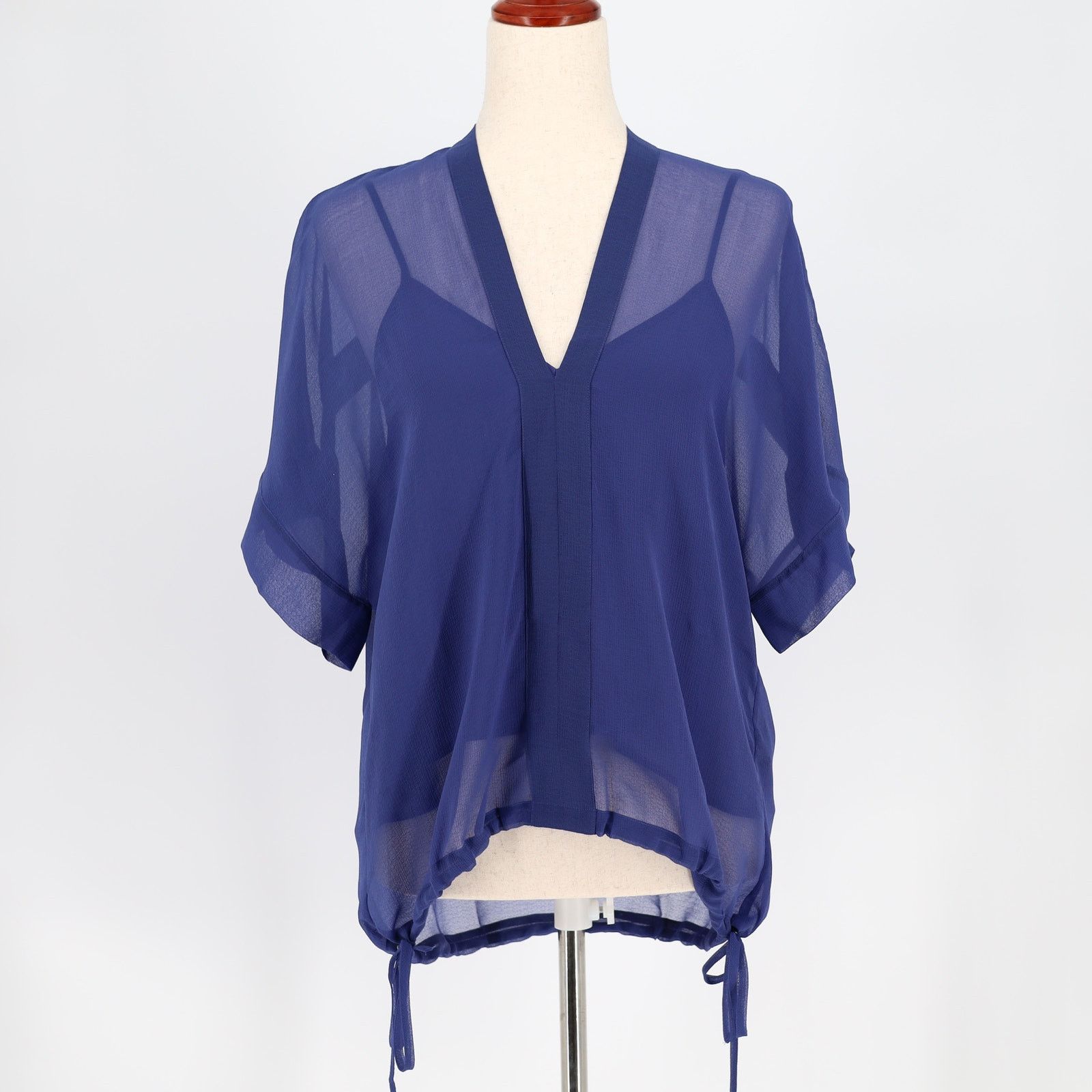Rag & Bone Rag & Bone Women Blue Mesh Relaxed V-neck Blouse Size S Size S / US 4 / IT 40 - 3 Thumbnail