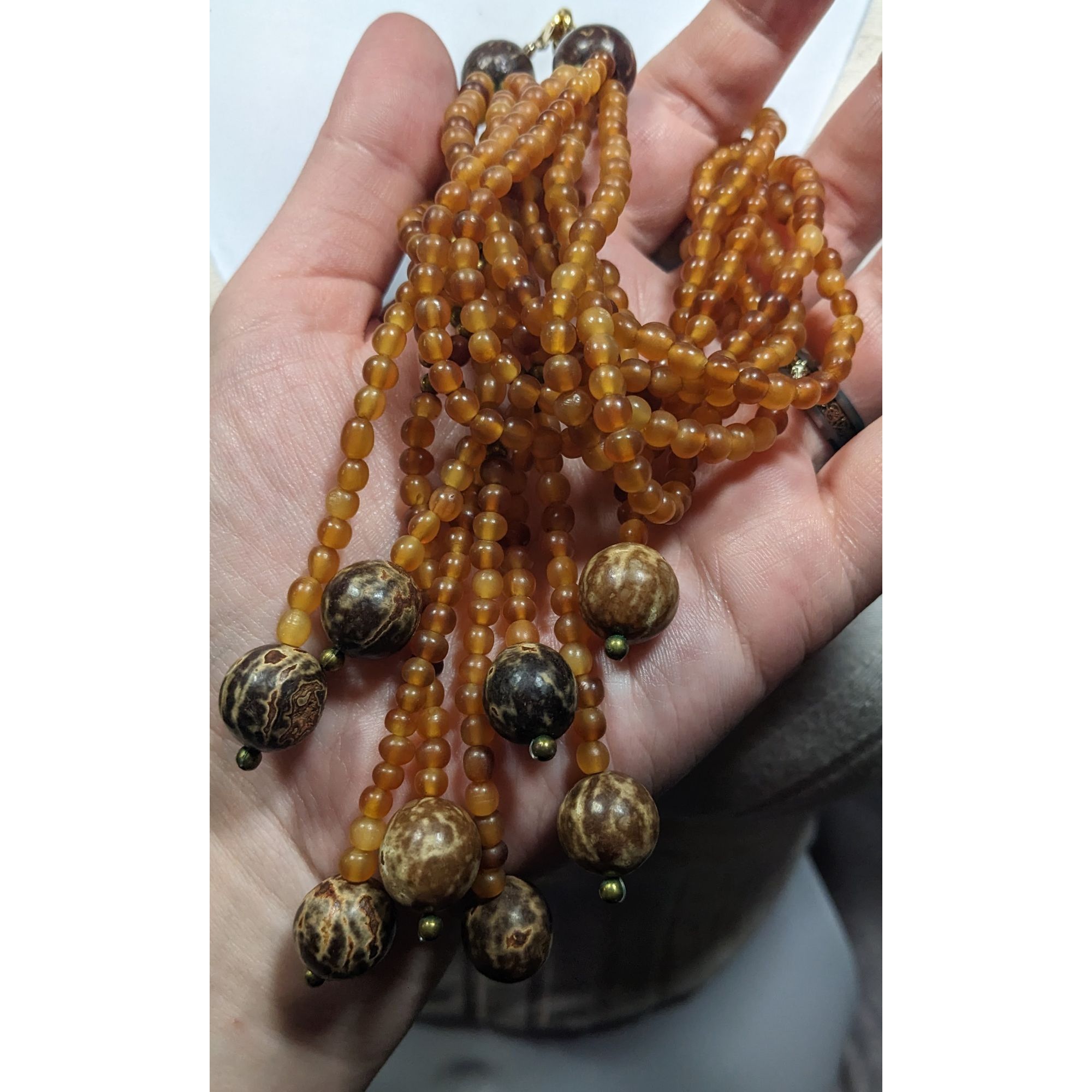 Other Unique Bohemian Glass Wood And Metal Braided Beaded Necklace Size ONE SIZE - 6 Thumbnail
