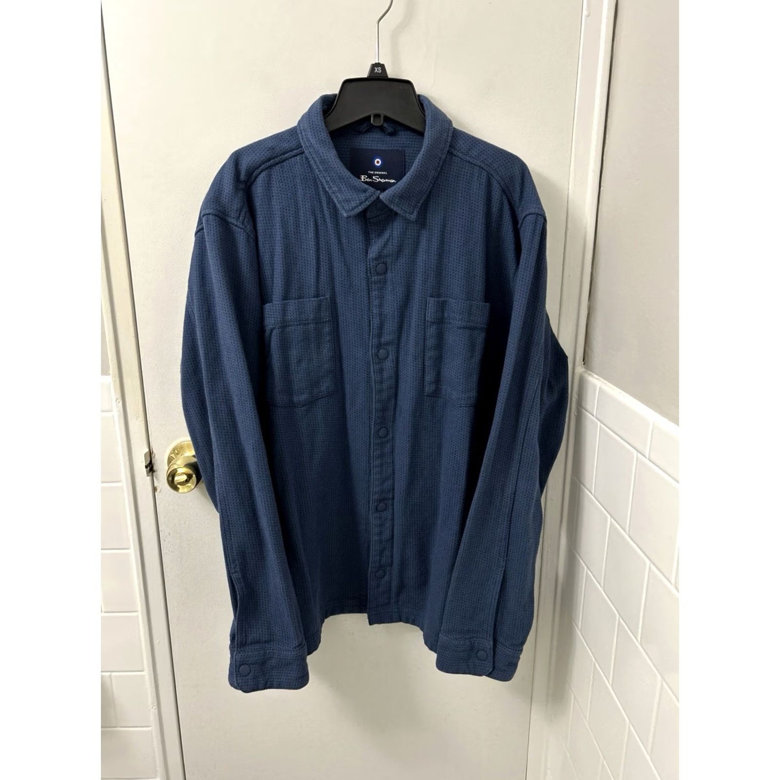 Ben Sherman Ben Sherman Shirt Mens XL Blue Heavyweight Geometric Button Down Long Sleeve Size US XL / EU 56 / 4 - 2 Thumbnail