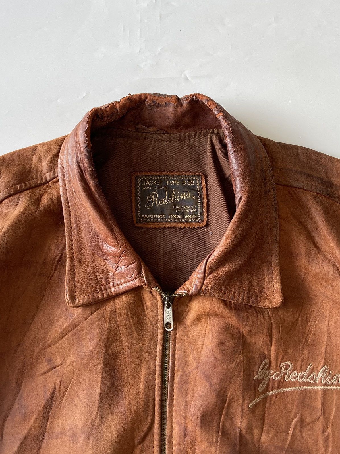 Vintage Redskins Type B32 Army & Civil Bomber Leather Jacket