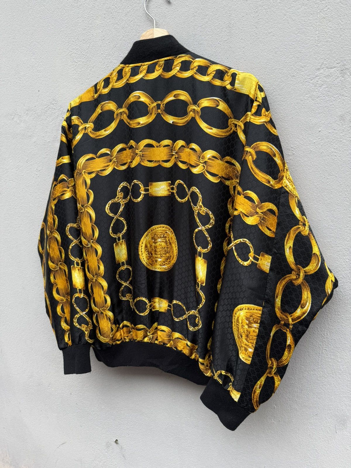 Vintage Vintage UNBRAND Silk Reversible Bomber Jacket Like Hermes Size US L / EU 52-54 / 3 - 12 Thumbnail