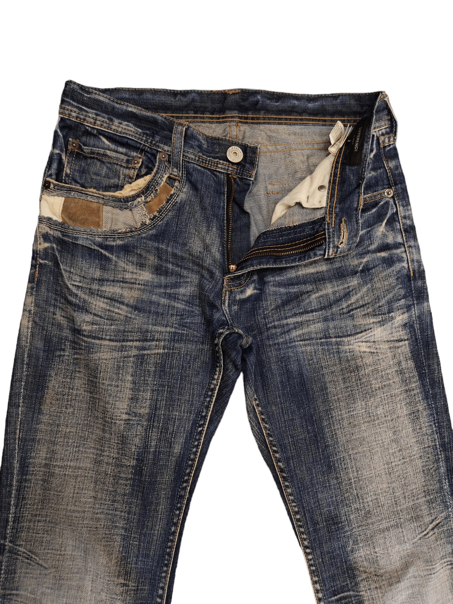 If Six Was Nine Flare Jean Different Rupert Leather Patchwork Pocket Bootcut Size US 30 / EU 46 - 20 Thumbnail