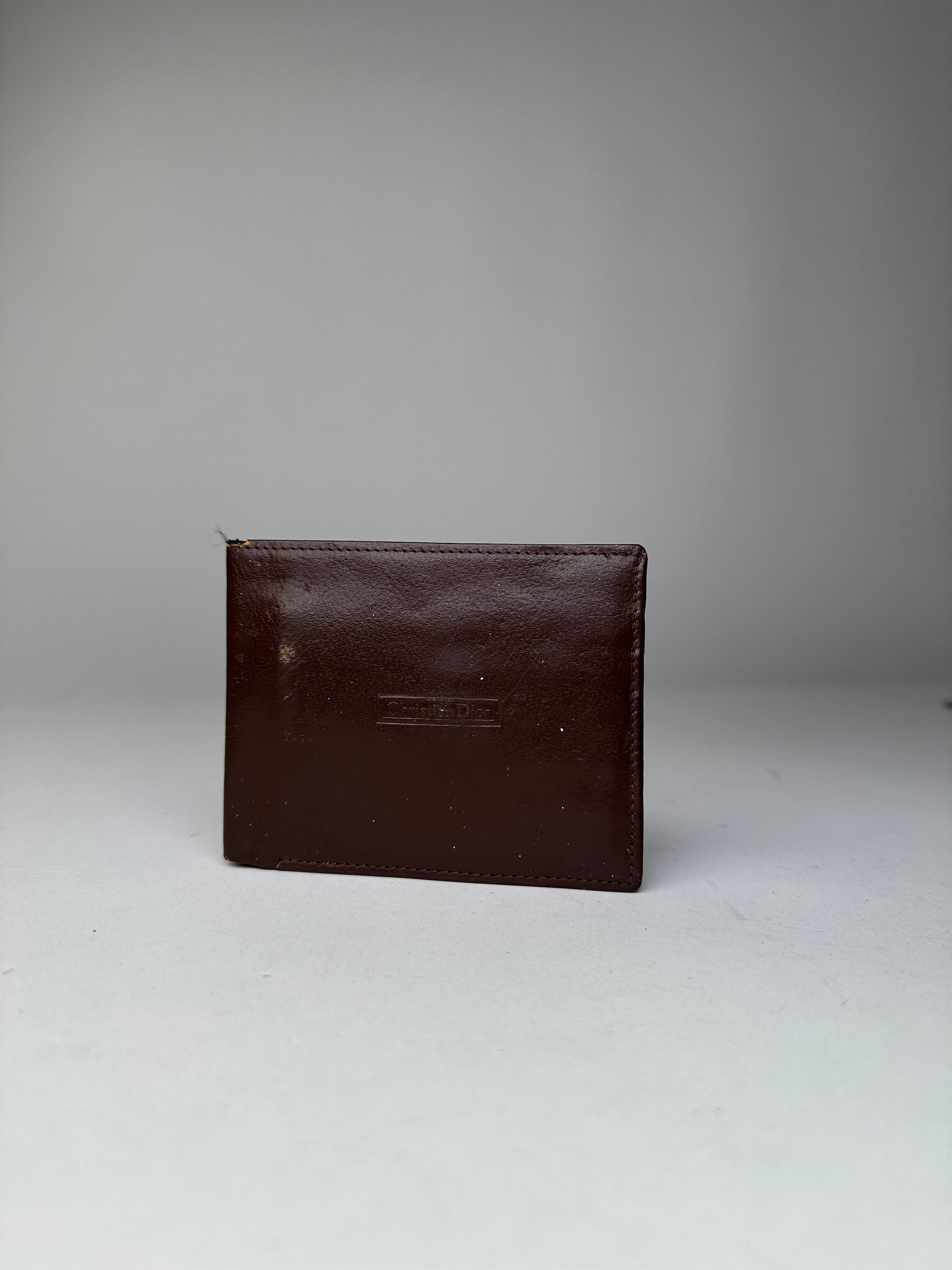 Dior Vintage Leather Bifold Wallet Dark Brown Size ONE SIZE - 1 Thumbnail