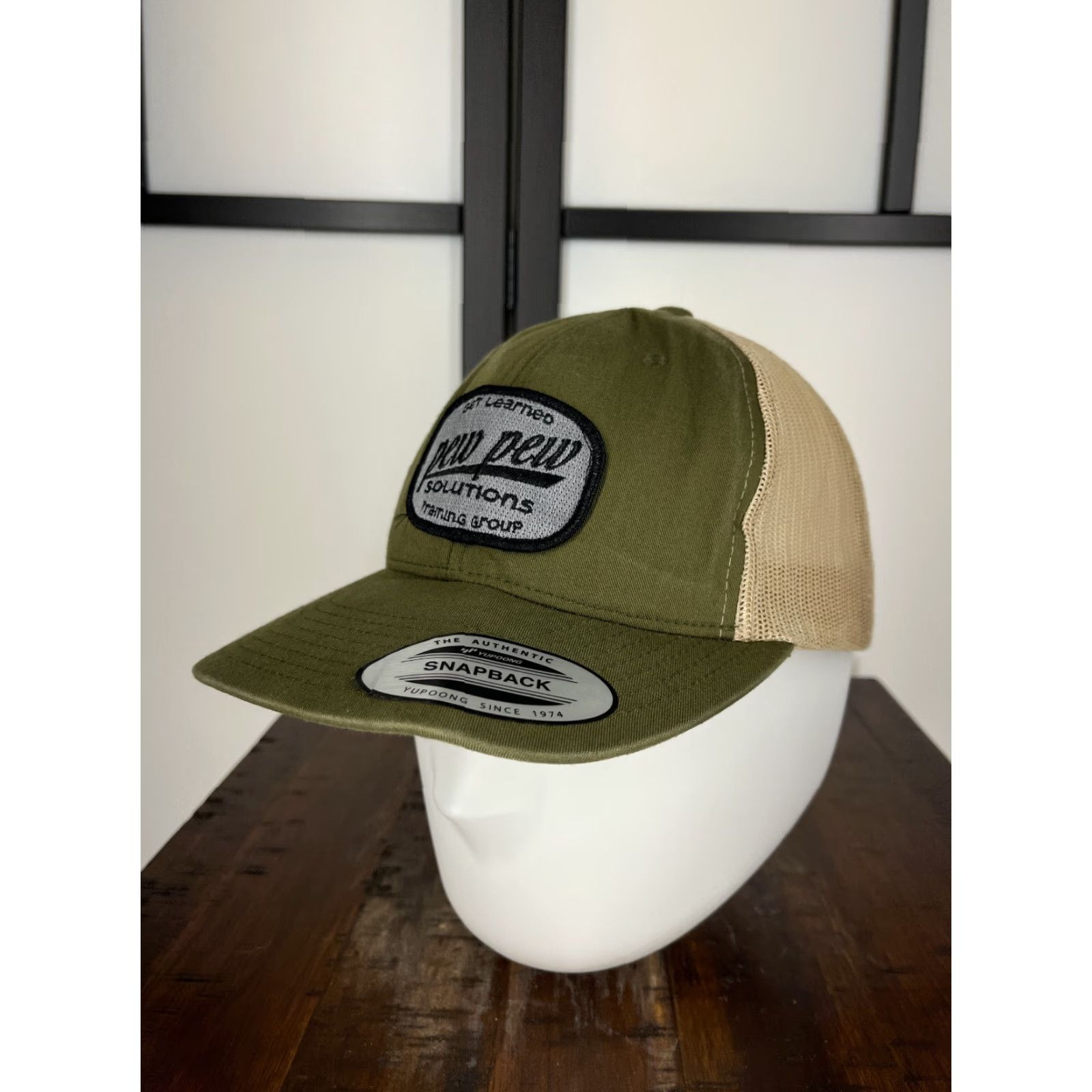 Vintage Pew Pew Solutions Hat Cap Snap Back Adult One Size Green Poly Blend Trucker Hat/Cap Men Green Nike Brand? Size ONE SIZE - 4 Thumbnail