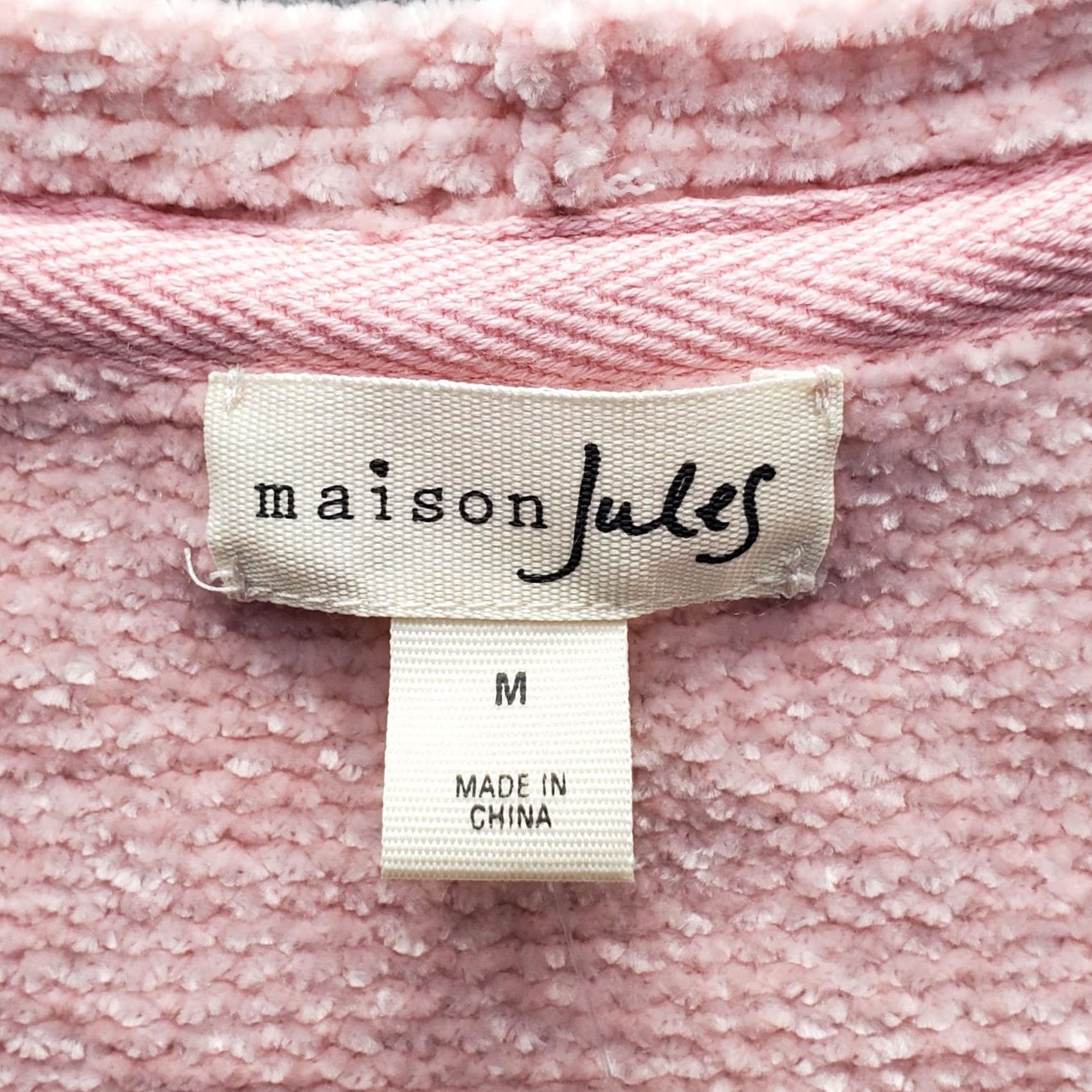 Vintage Maison Jules Womens V-Neck Chenille Sweater M Pink Knit Pullover Casual Slit High Low Size M / US 6-8 / IT 42-44 - 6 Thumbnail