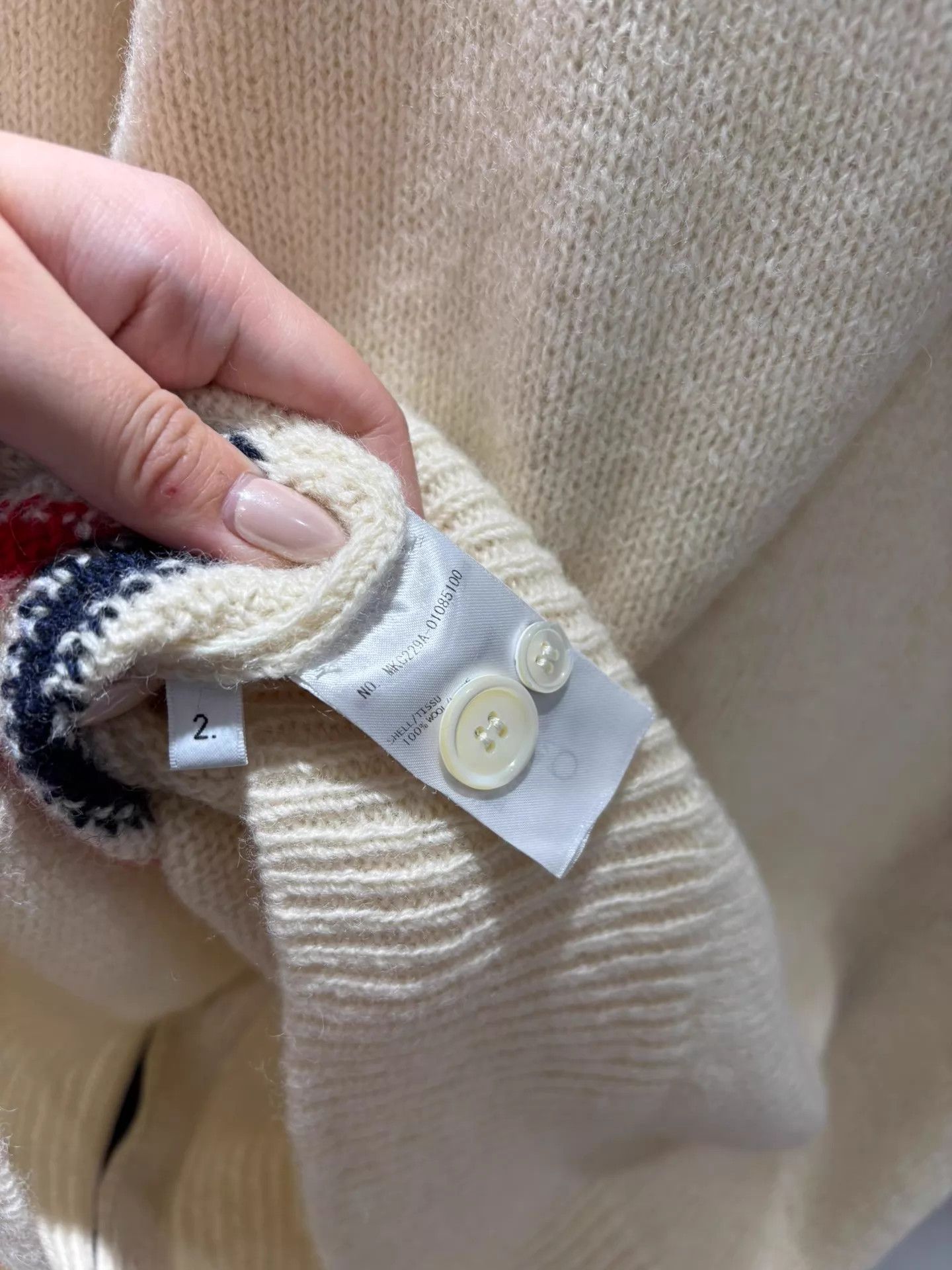 Thom Browne THOM BROWNE Cream Wool Cardigan Deadstock Size 2 Size US M / EU 48-50 / 2 - 4 Thumbnail