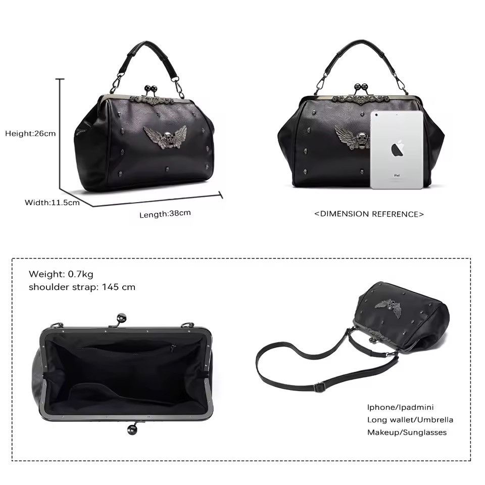 Other Y2K Skull Rivet Tote Bag – Premium Punk Crossbody Size ONE SIZE - 3 Thumbnail