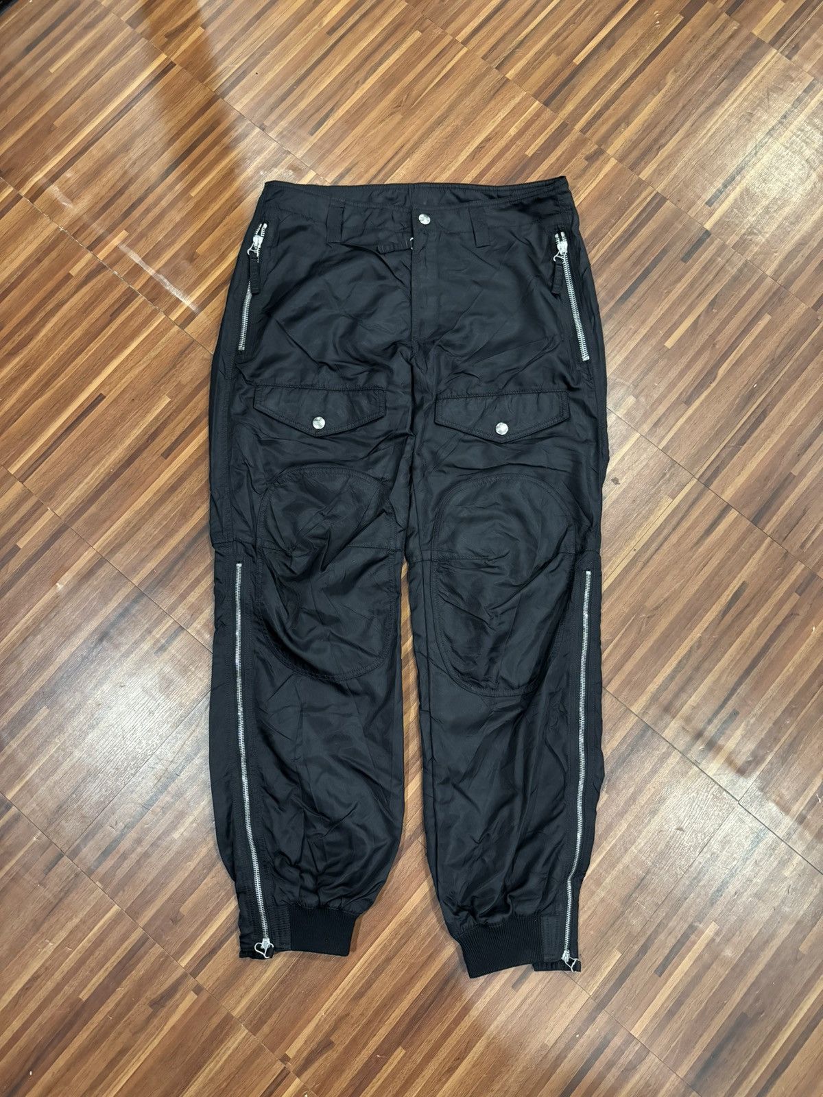 image of Moschino Black Zip Vent Cargo Pants, Men's (Size 33)