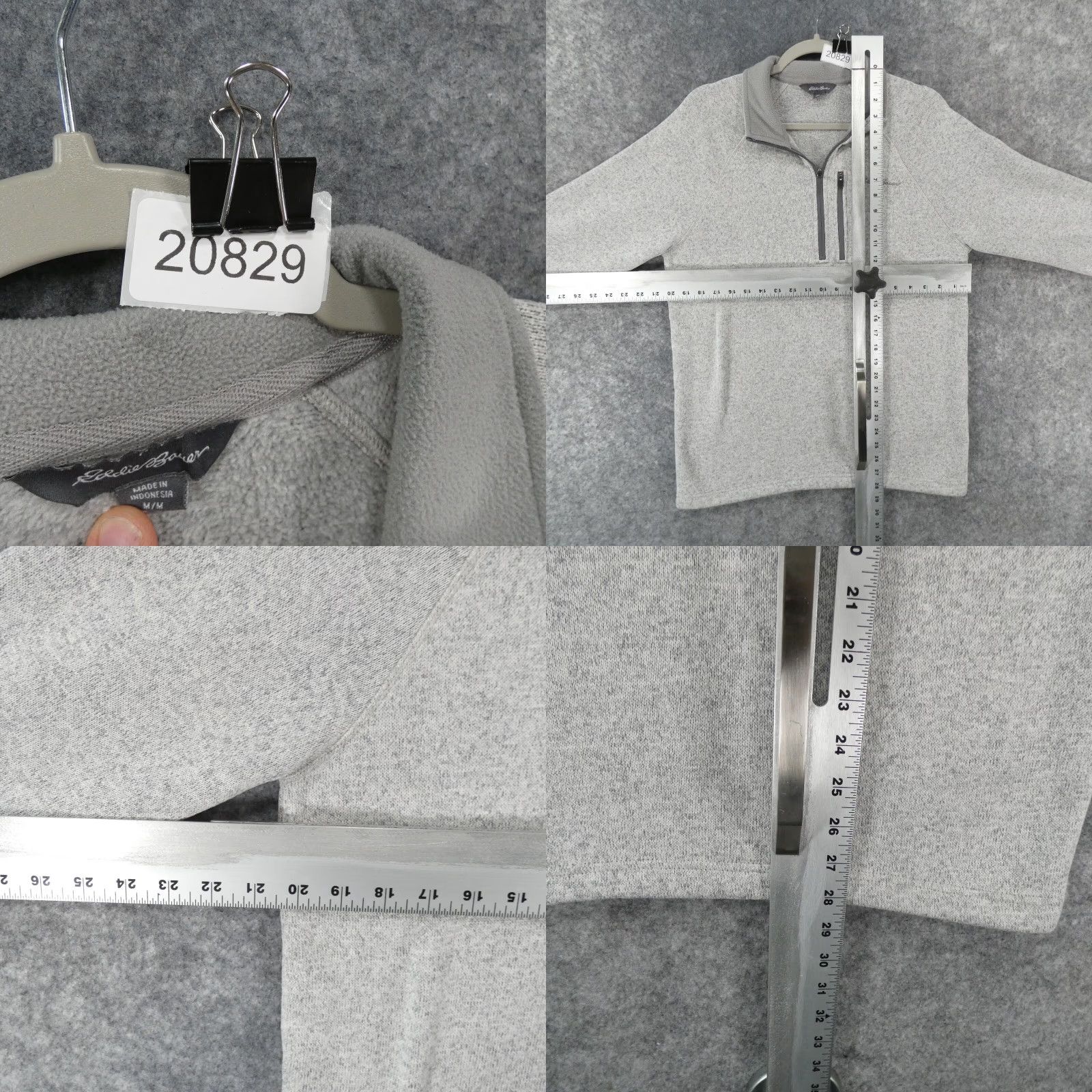 Eddie Bauer Eddie Bauer Sweater Mens Large Long Sleeve Fleece Pullover 1/4 Zip Light Gray Size US L / EU 52-54 / 3 - 8 Thumbnail