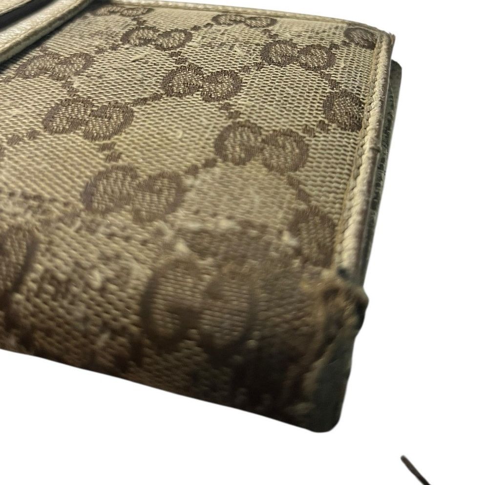 Gucci Gucci D Ring GG Canvas leather Continental Wallet Cream Size ONE SIZE - 12 Thumbnail