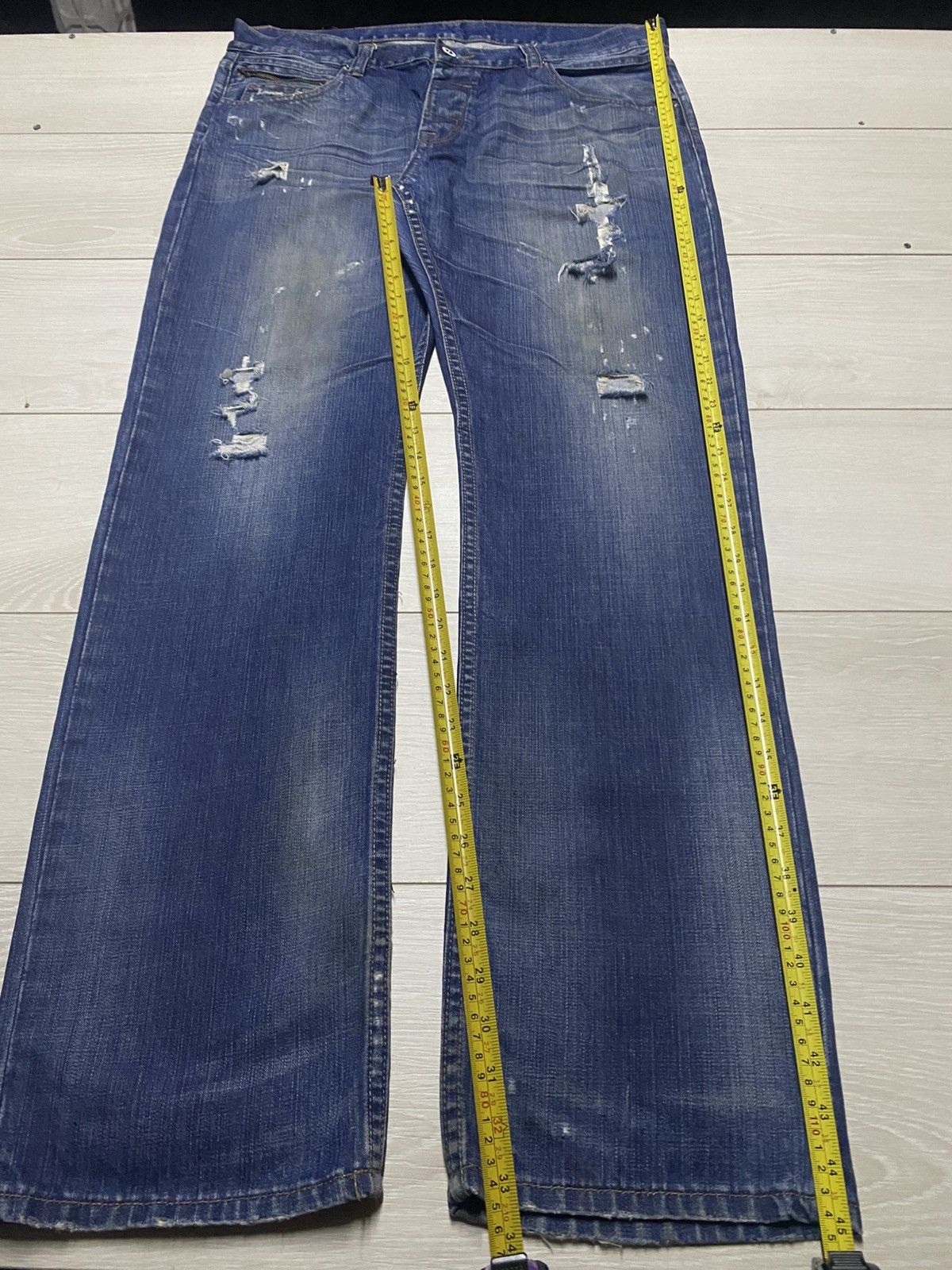 Lee × Vivienne Westwood Vintage Lee Cooper Whisker Faded Wash Distressed Jeans Size US 38 / EU 54 - 15 Thumbnail