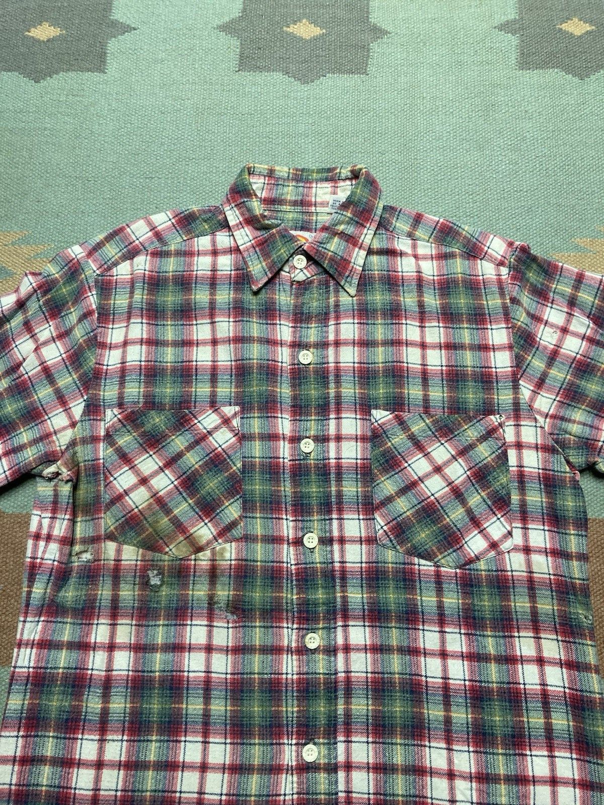 Vintage Dickies flannel shirt plaid soft brushed cotton distre small Size US L / EU 52-54 / 3 - 2 Thumbnail
