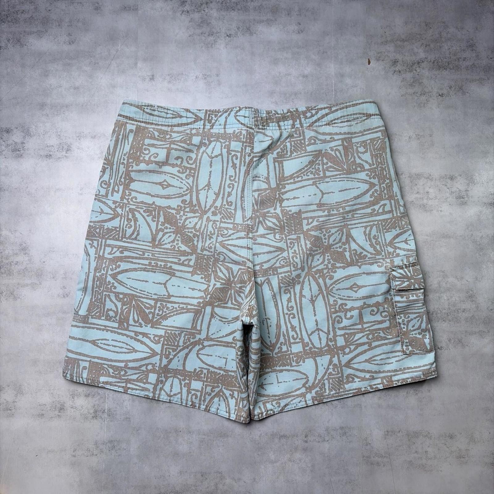 Quiksilver Y2K Blue Quiksilver Grunge Surf Aztec Baggy Board Shorts Size US 38 / EU 54 - 5 Thumbnail