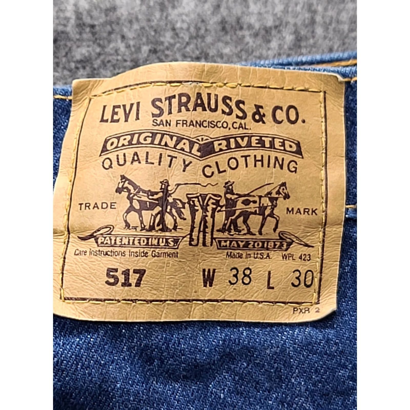 Levi's VINTAGE Levi's 517 Jeans Mens 38x30 Orange Tab Classic Bootcut USA Deadstock 80s Size US 38 / EU 54 - 2 Thumbnail