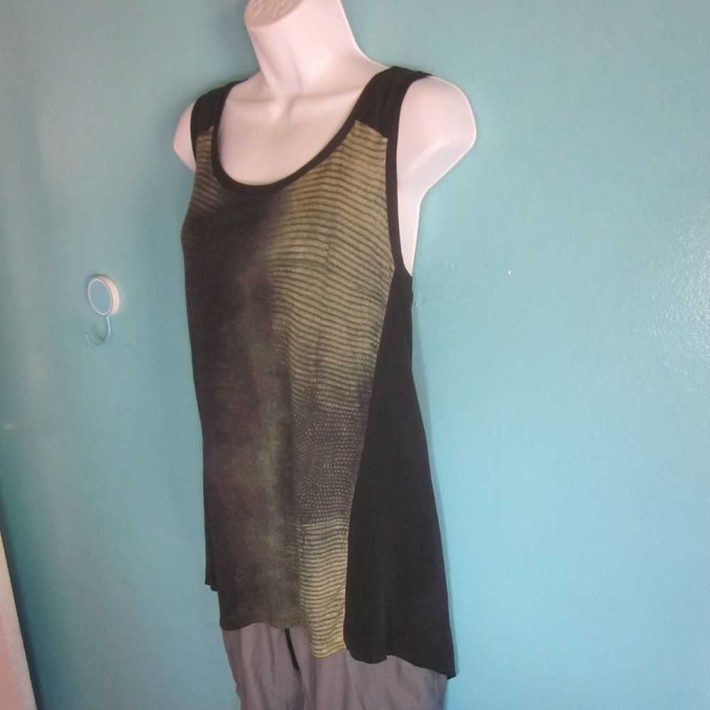 Elie Tahari Elie Tahari Womens Sleeveless Black Silk Tank Green Front Si Size L / US 10 / IT 46 - 3 Thumbnail