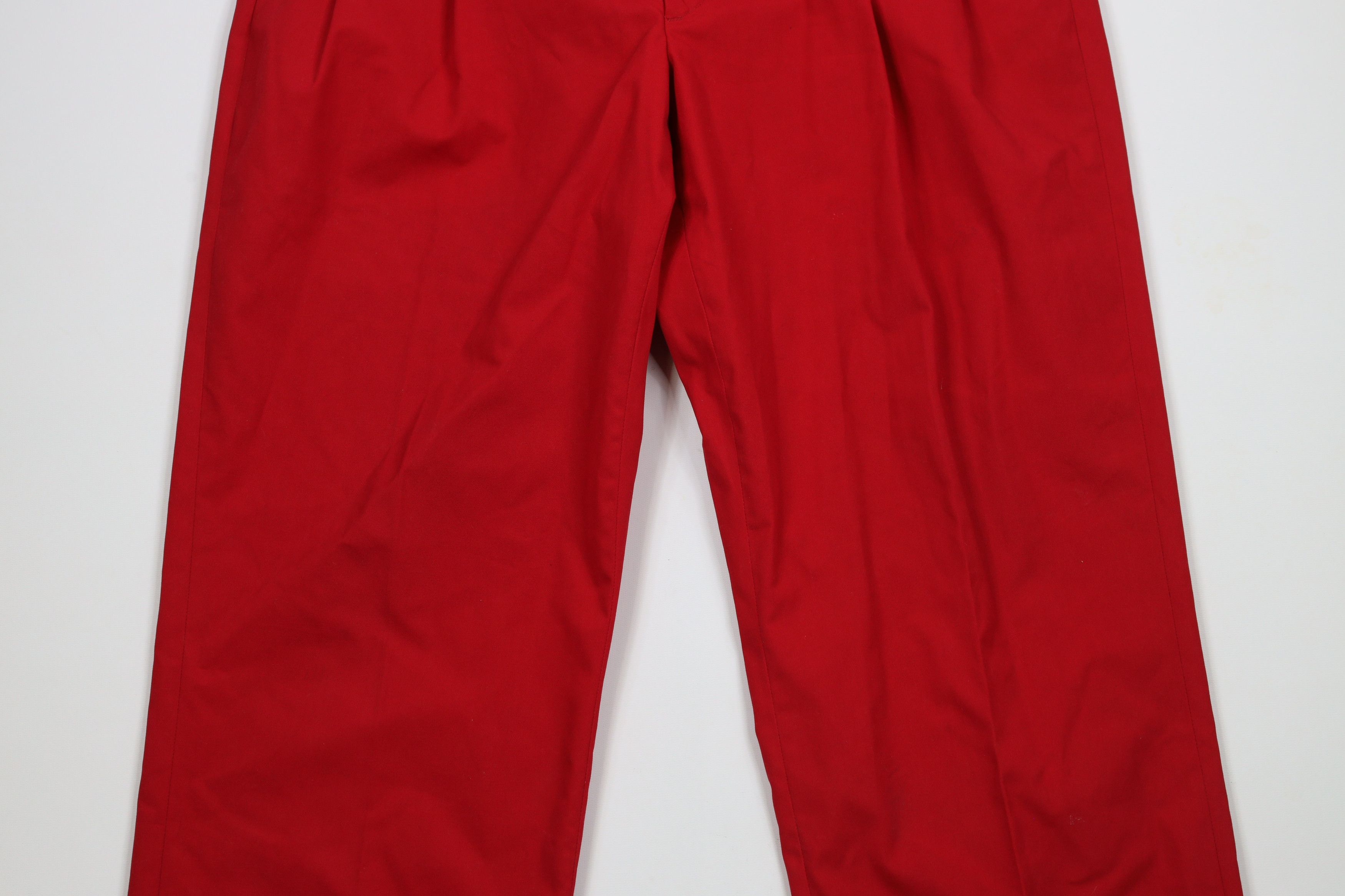 Lands' End × Vintage Vintage 90s Lands End Cuffed Wide Leg Chino Pants Red USA Size US 38 / EU 54 - 3 Thumbnail