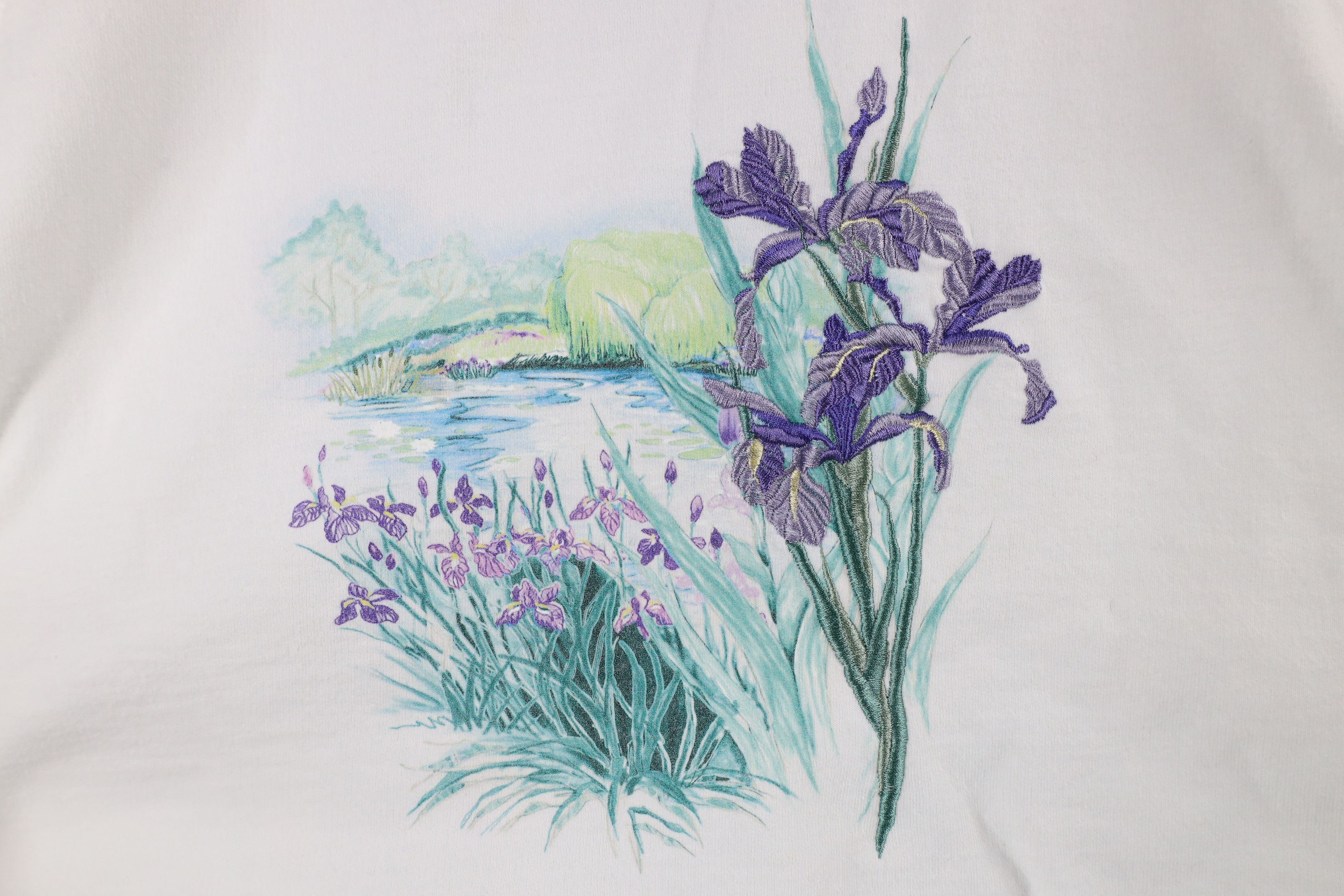 Vintage Vintage 90s Country Primitive Flower Pond Sweatshirt Size M / US 6-8 / IT 42-44 - 4 Thumbnail