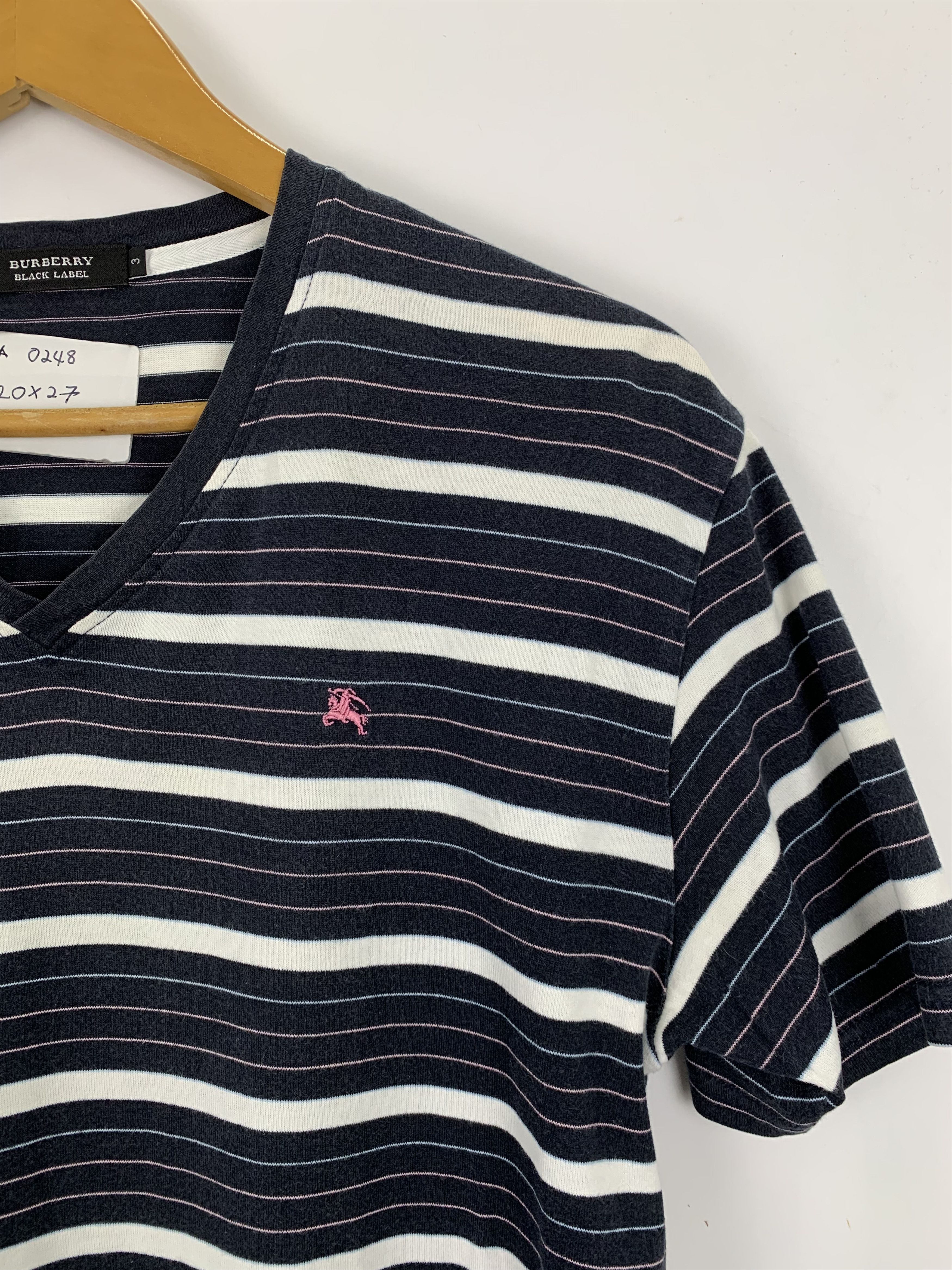 Burberry Vintage Burberry Black Label Stripe T Shirt TA0248 Size US M / EU 48-50 / 2 - 7 Thumbnail