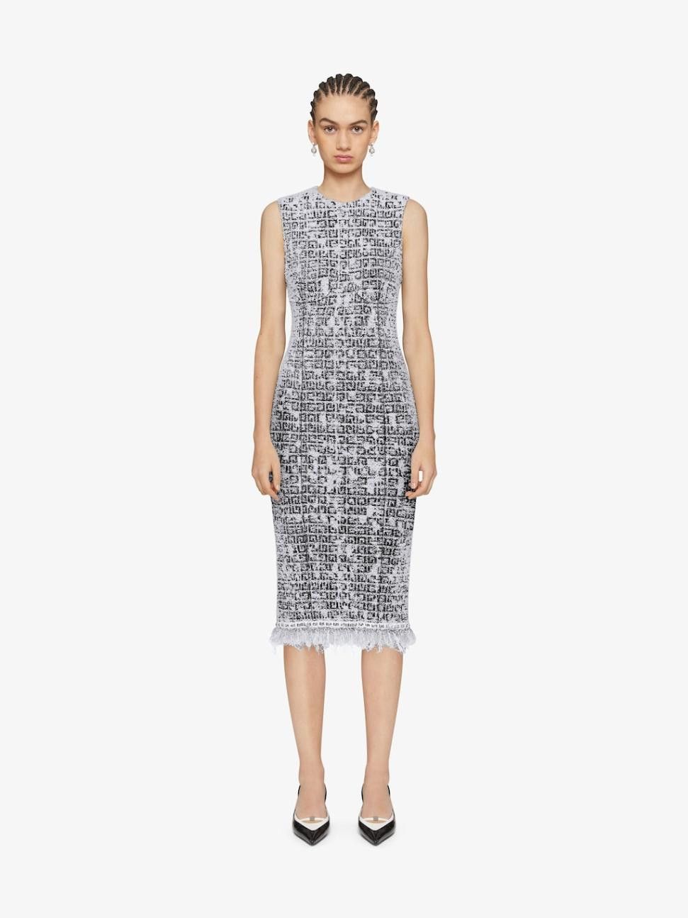 Givenchy o1w1db10325 Knit Short Chain Dress in Black/White Size L / US 10 / IT 46 - 2 Thumbnail