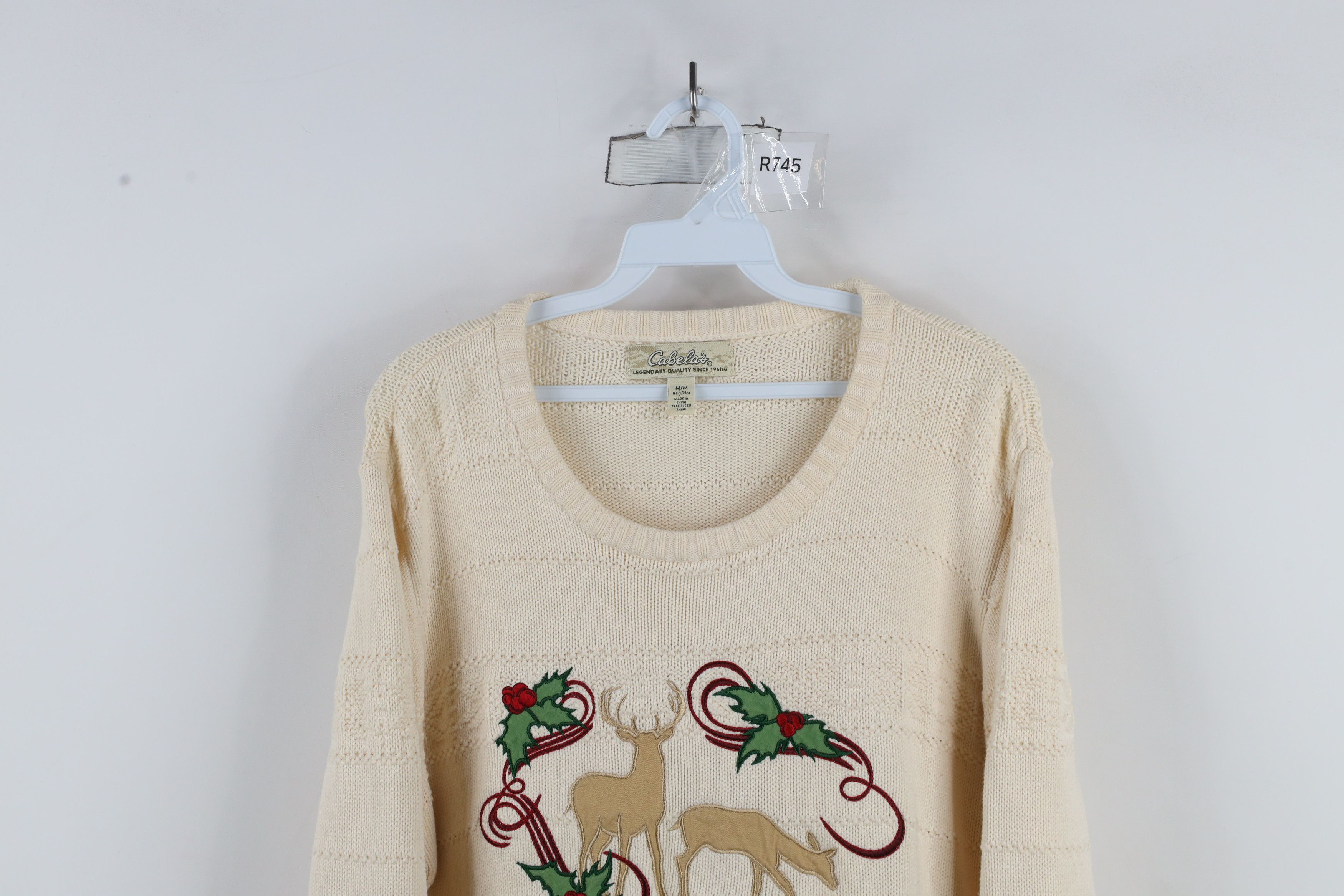 Cabelas × Vintage Vintage 90s Cabelas Mistletoe Deer Buck Knit Sweater Size M / US 6-8 / IT 42-44 - 2 Thumbnail