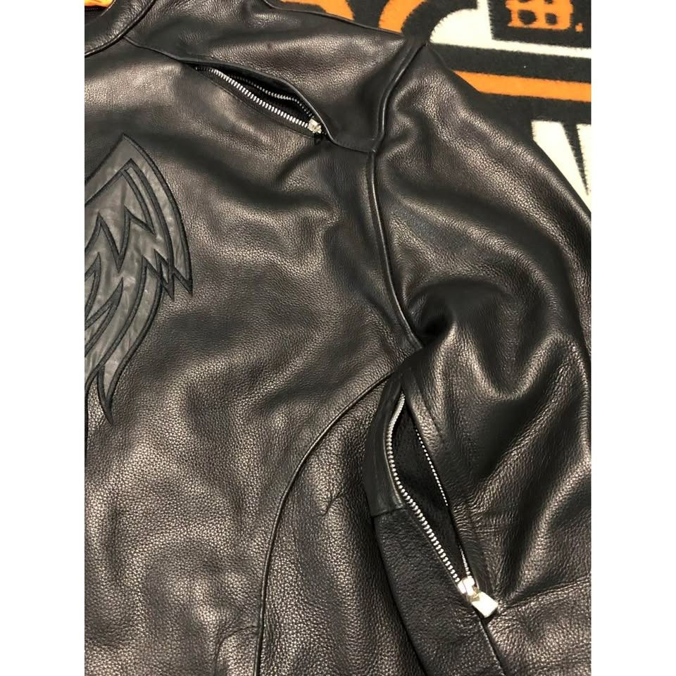Genuine Leather NWOT Motorcycle Riding Jacket 2XL Men, Reflective Size US XXL / EU 58 / 5 - 5 Thumbnail