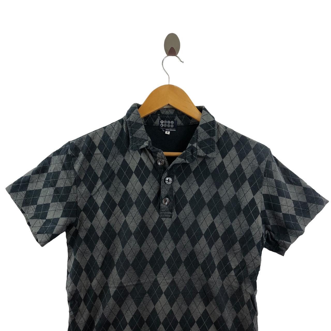 Takeo Kikuchi Vintage TAKEO KIKUCHI JAPAN Argyle Pattern Polo Tee Shirt Size M / US 6-8 / IT 42-44 - 3 Thumbnail
