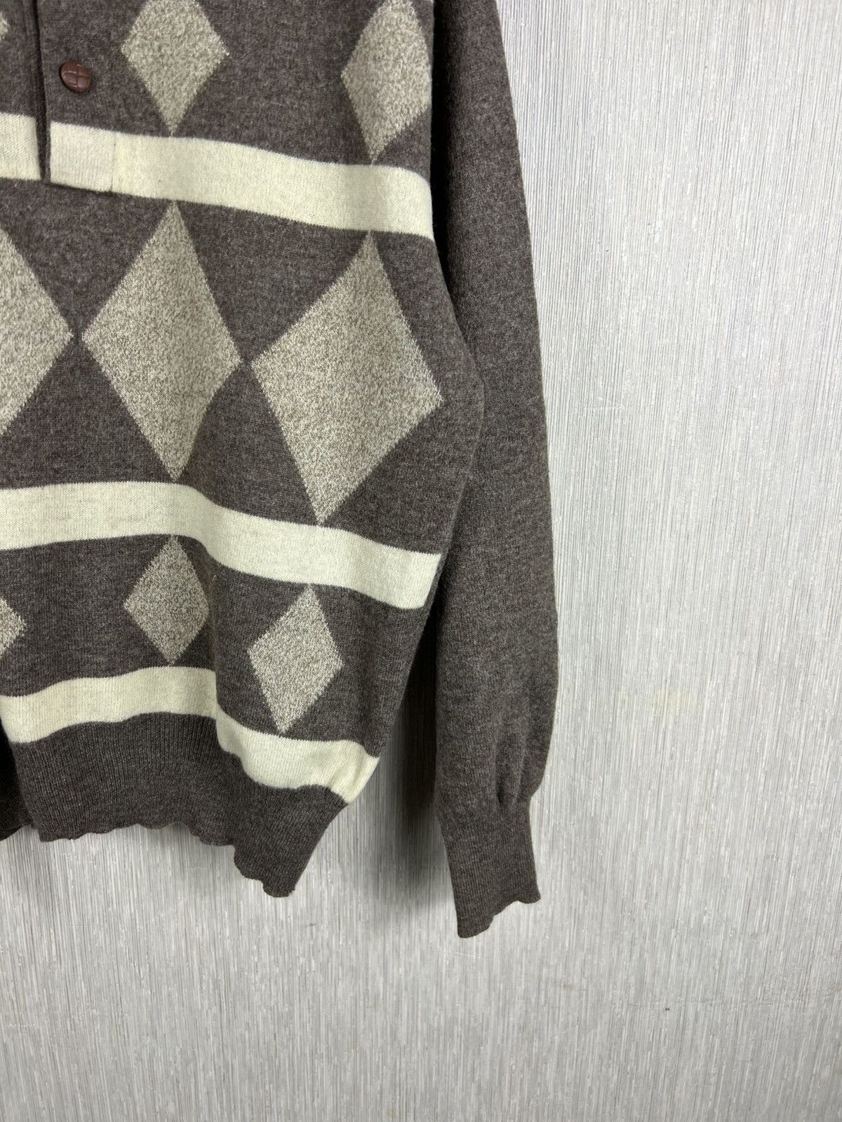 Gran Sasso Vintage Gran Sasso diamond patterned wool polo sweater retro Size US S / EU 44-46 / 1 - 6 Thumbnail